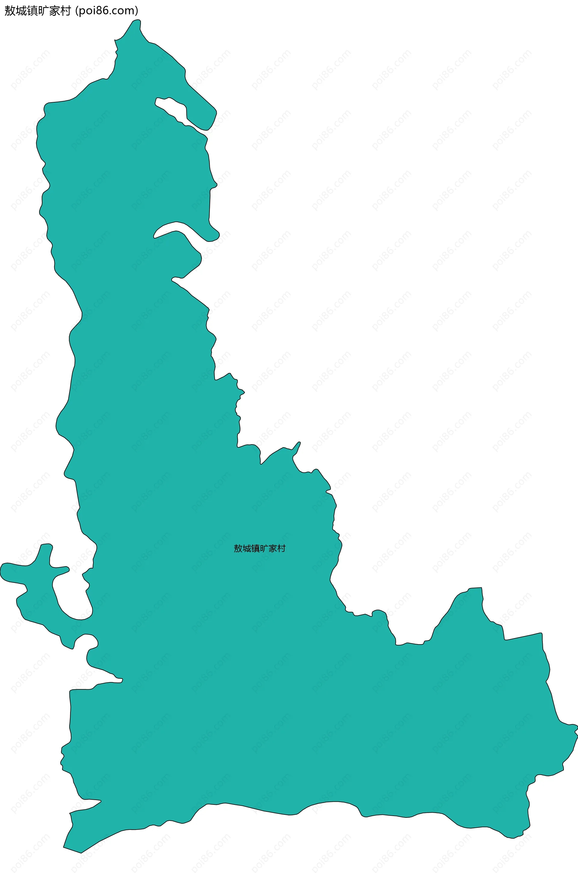 敖城镇旷家村边界地图