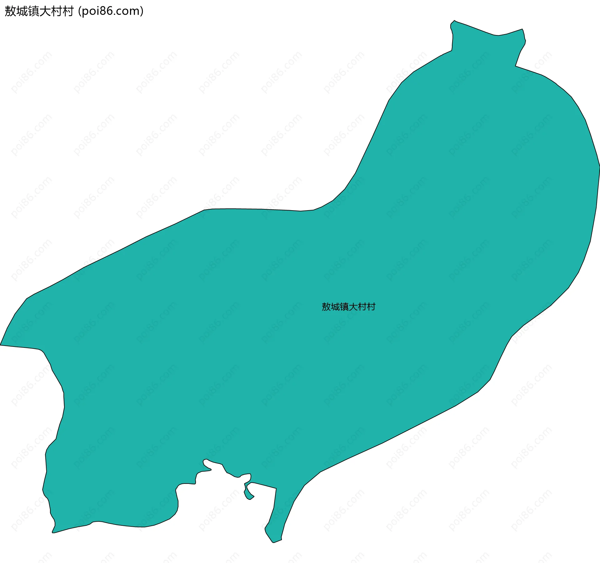 敖城镇大村村边界地图