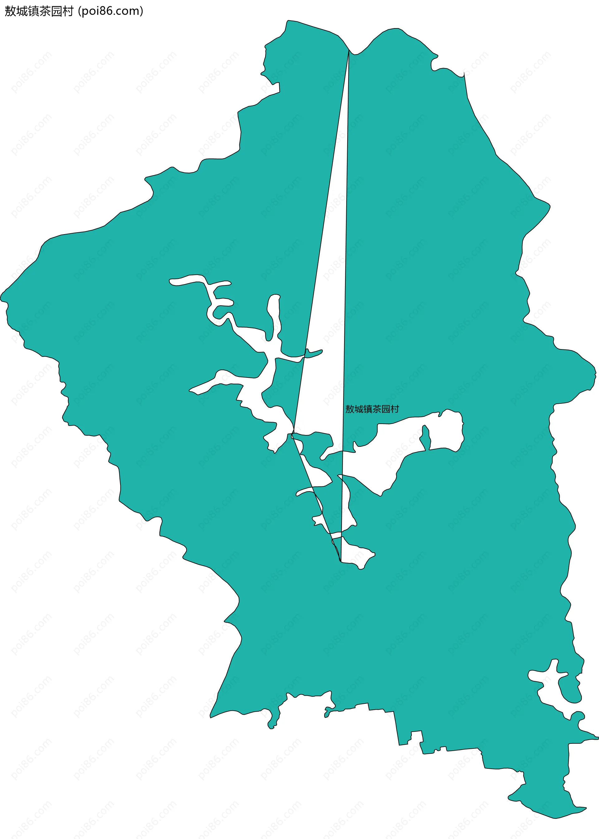 敖城镇茶园村边界地图