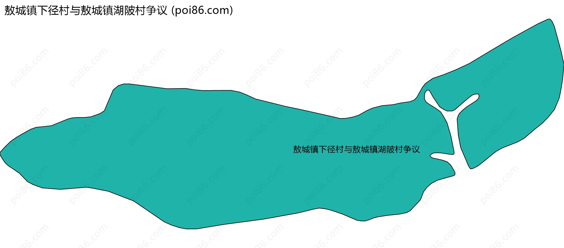 敖城镇下径村与敖城镇湖陂村争议边界地图