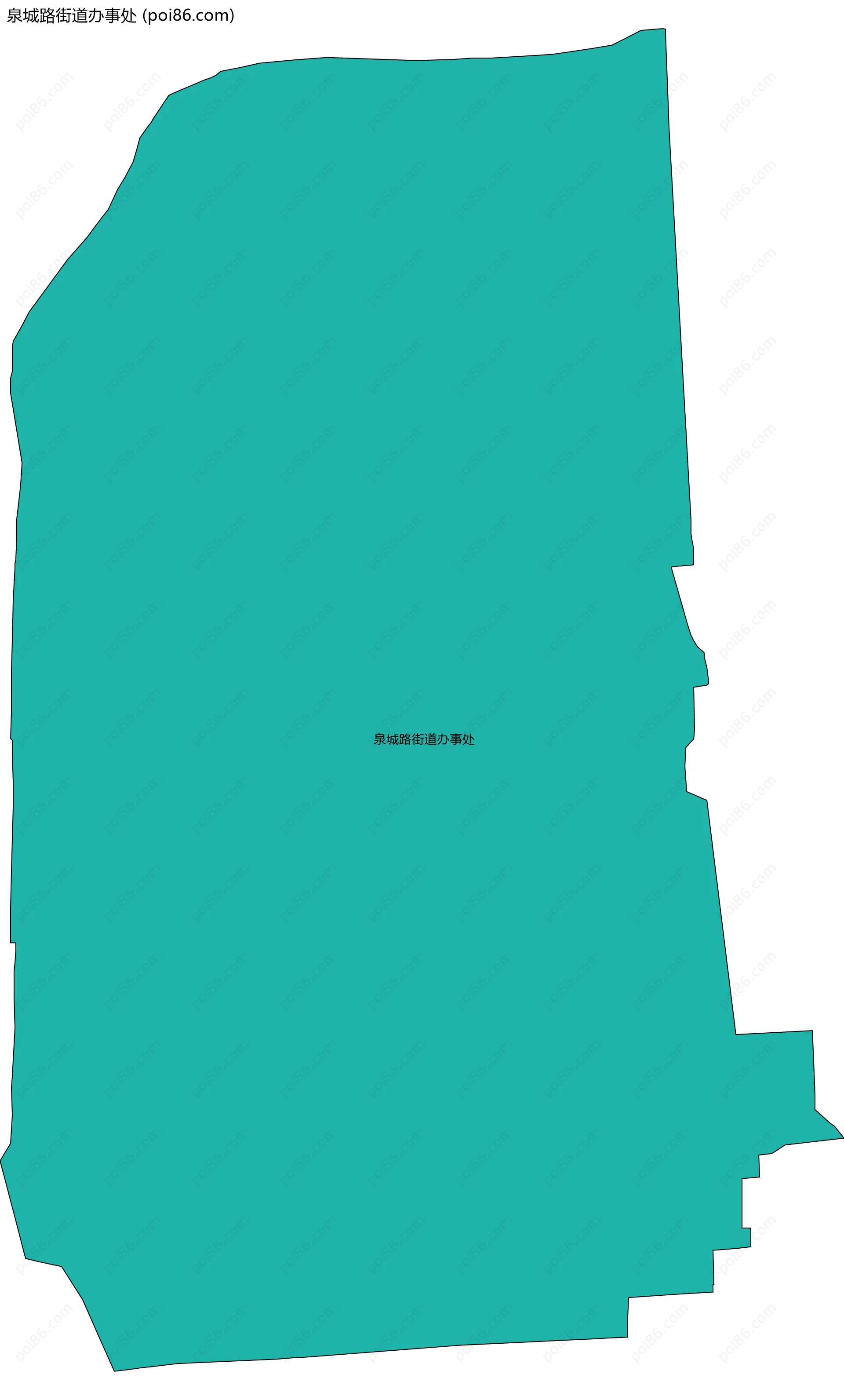 泉城路街道办事处边界地图(五级行政区划)