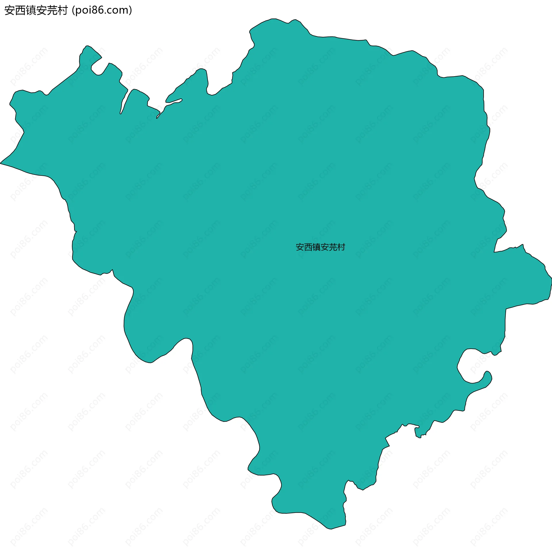 安西镇安芫村边界地图