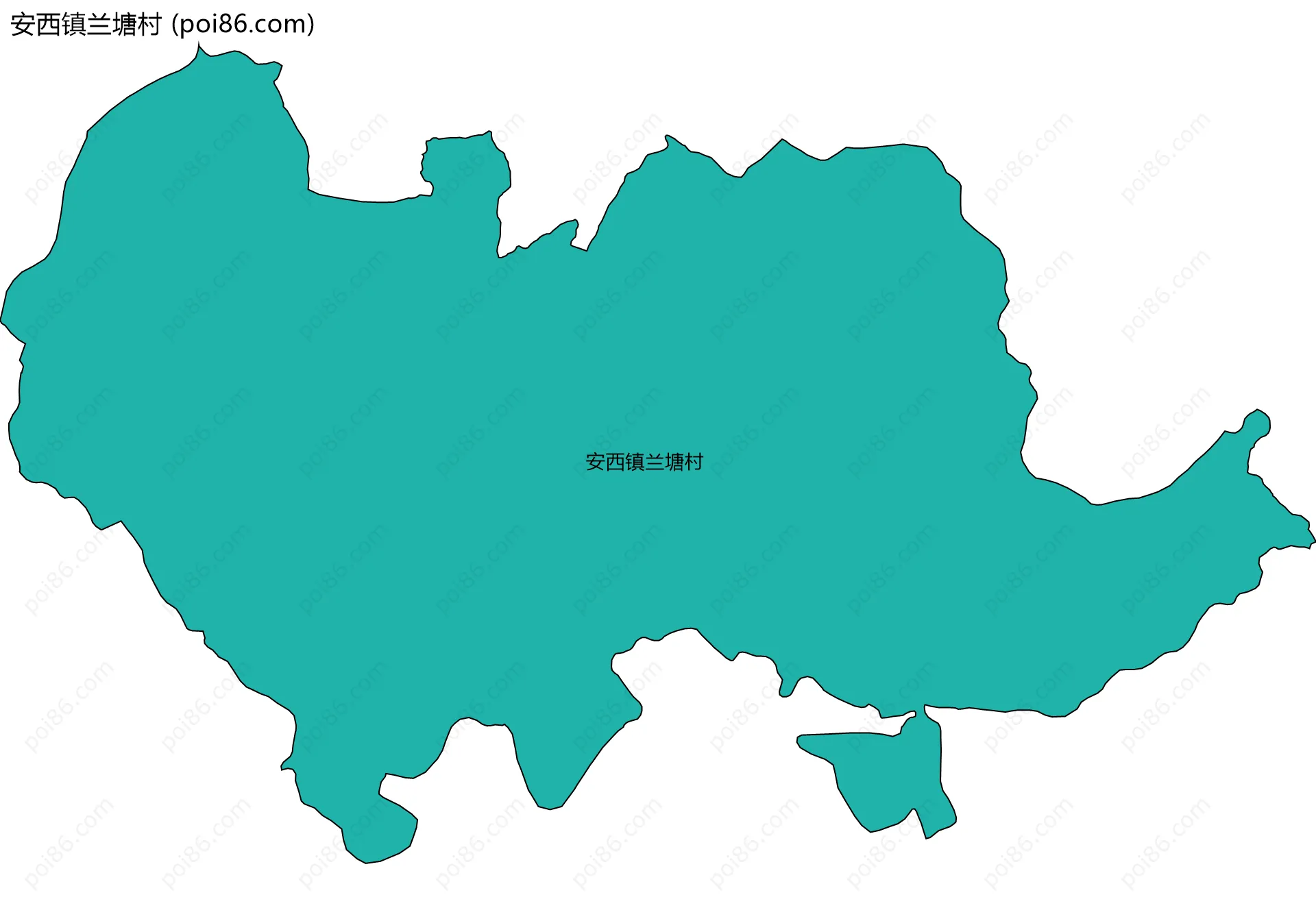 安西镇兰塘村边界地图