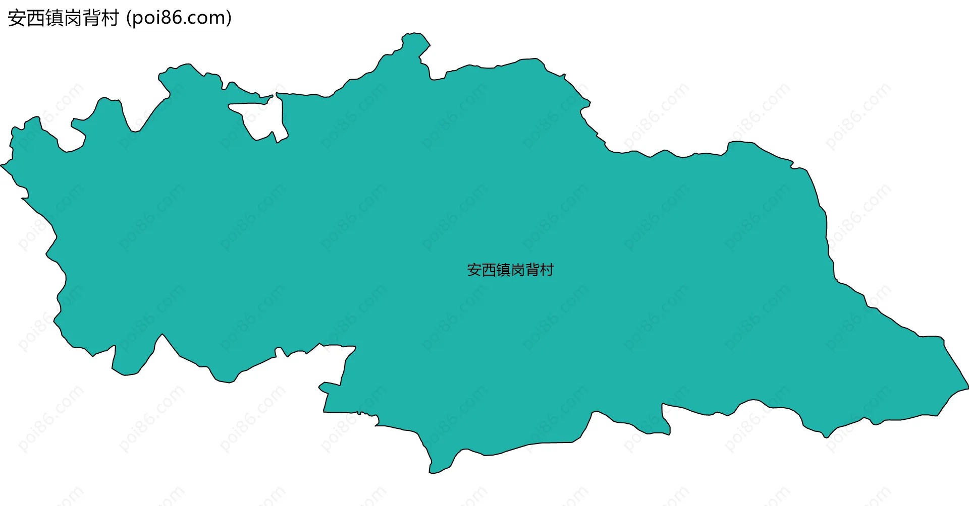 安西镇岗背村边界地图