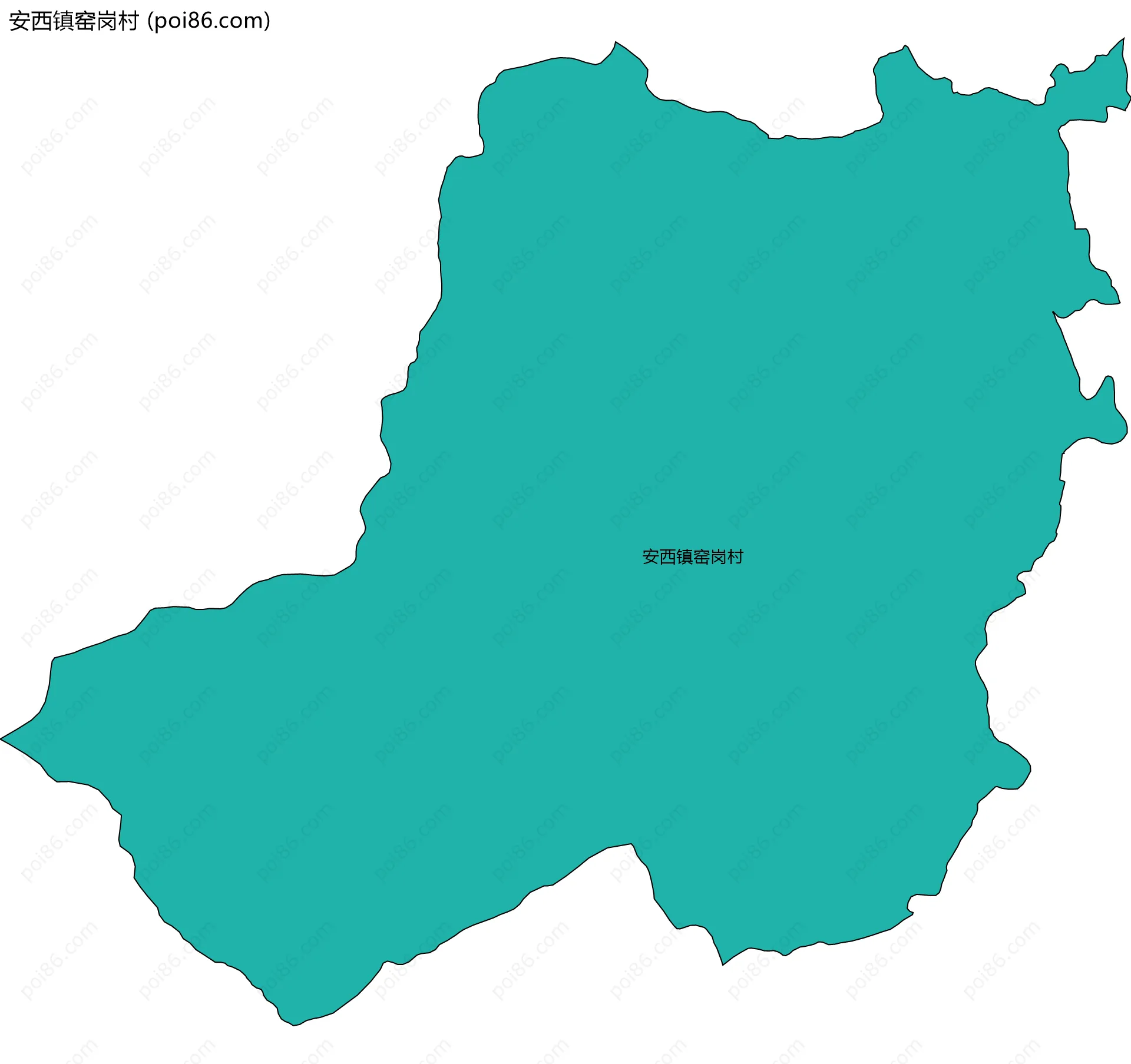 安西镇窑岗村边界地图
