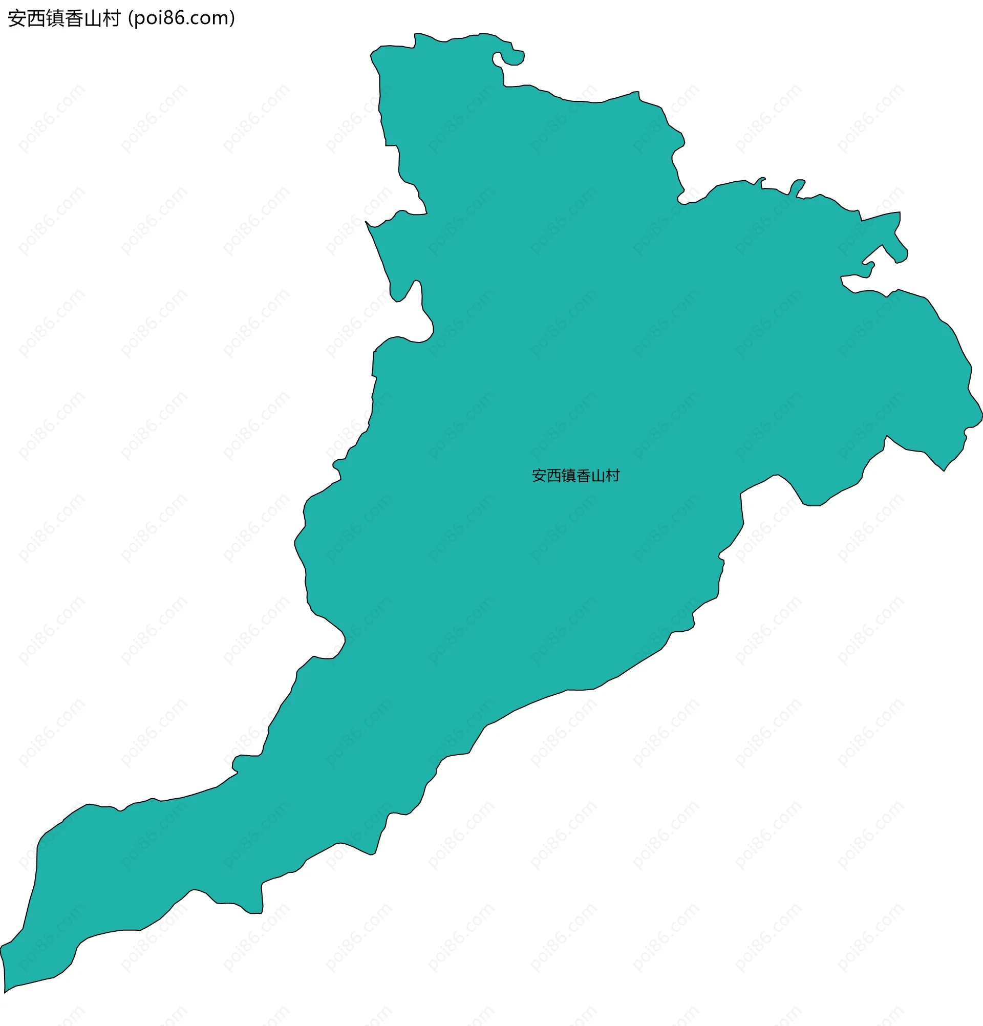 安西镇香山村边界地图