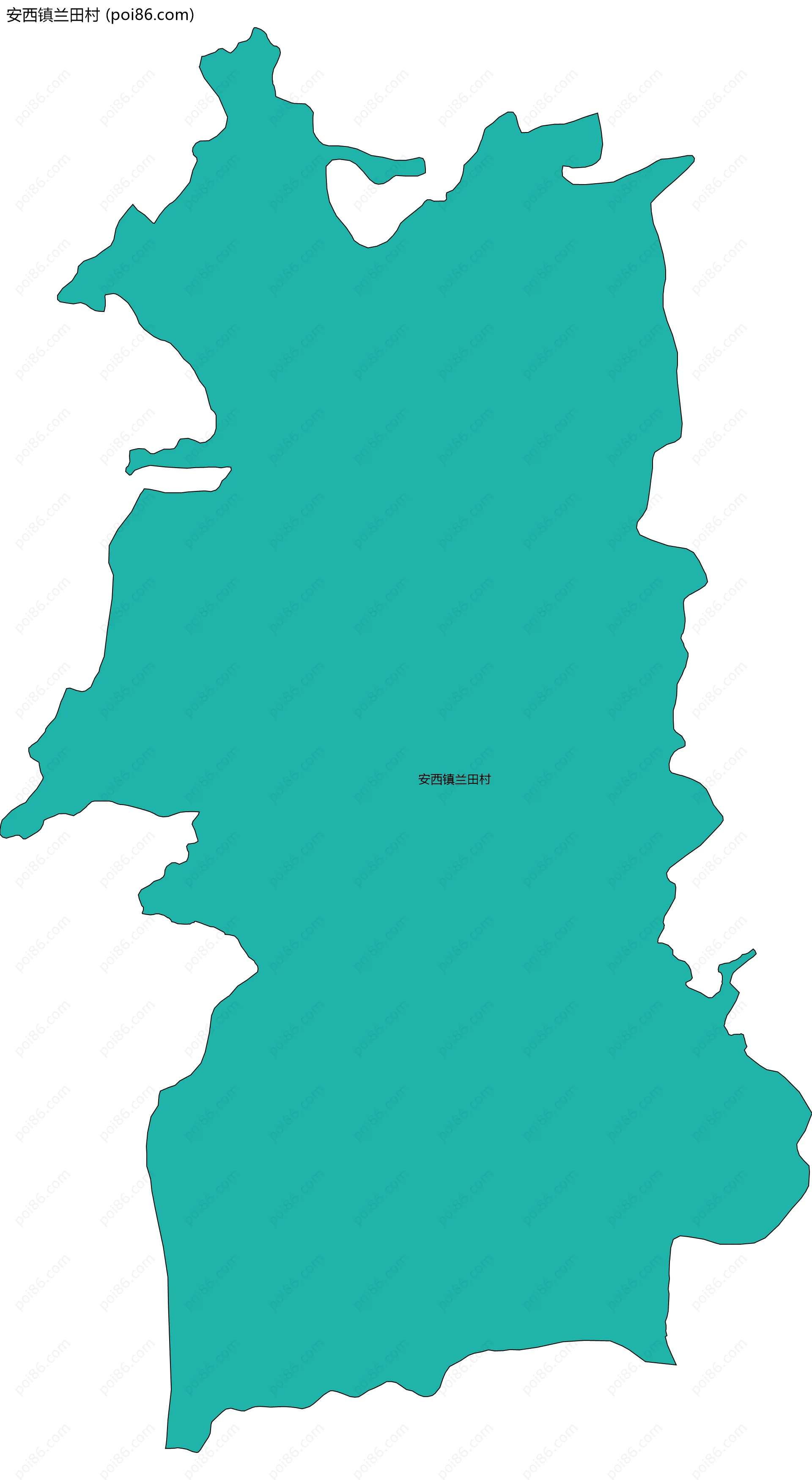 安西镇兰田村边界地图
