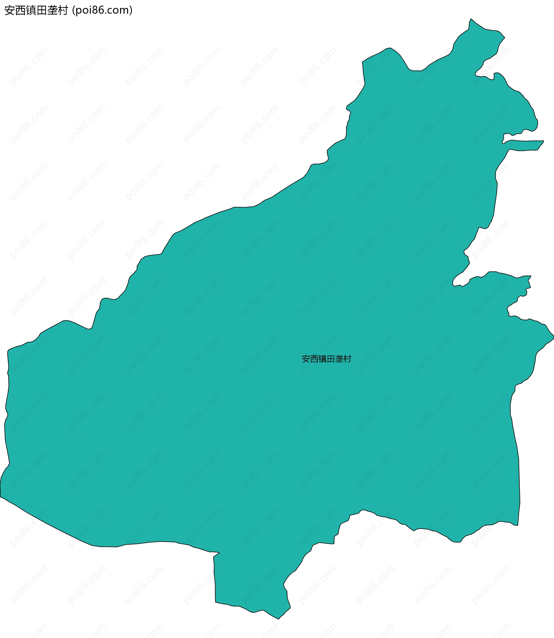 安西镇田垄村边界地图