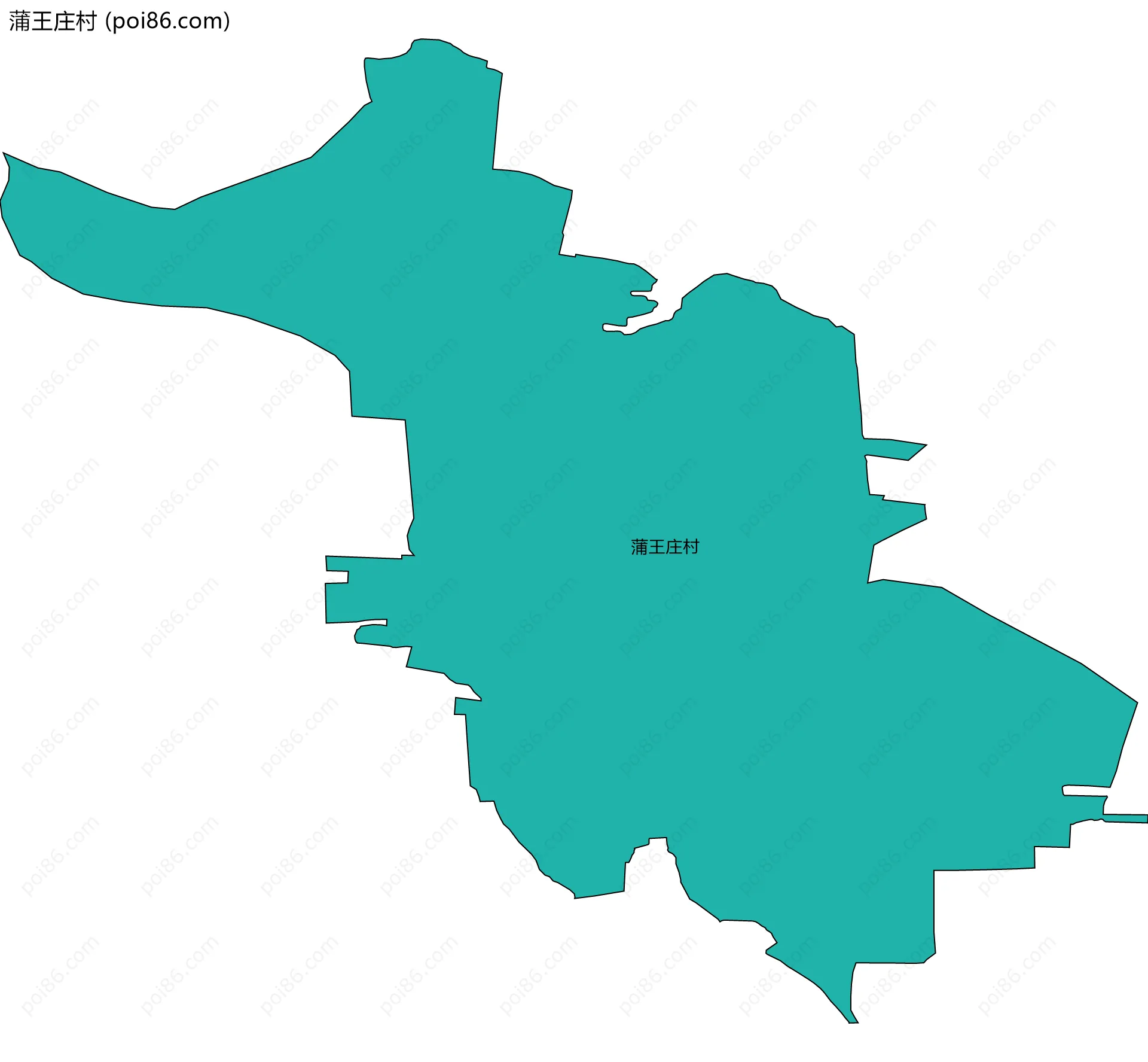 蒲王庄村边界地图