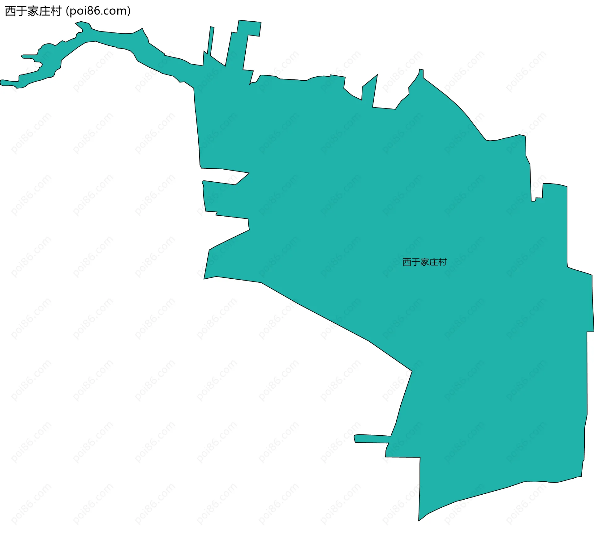 西于家庄村边界地图