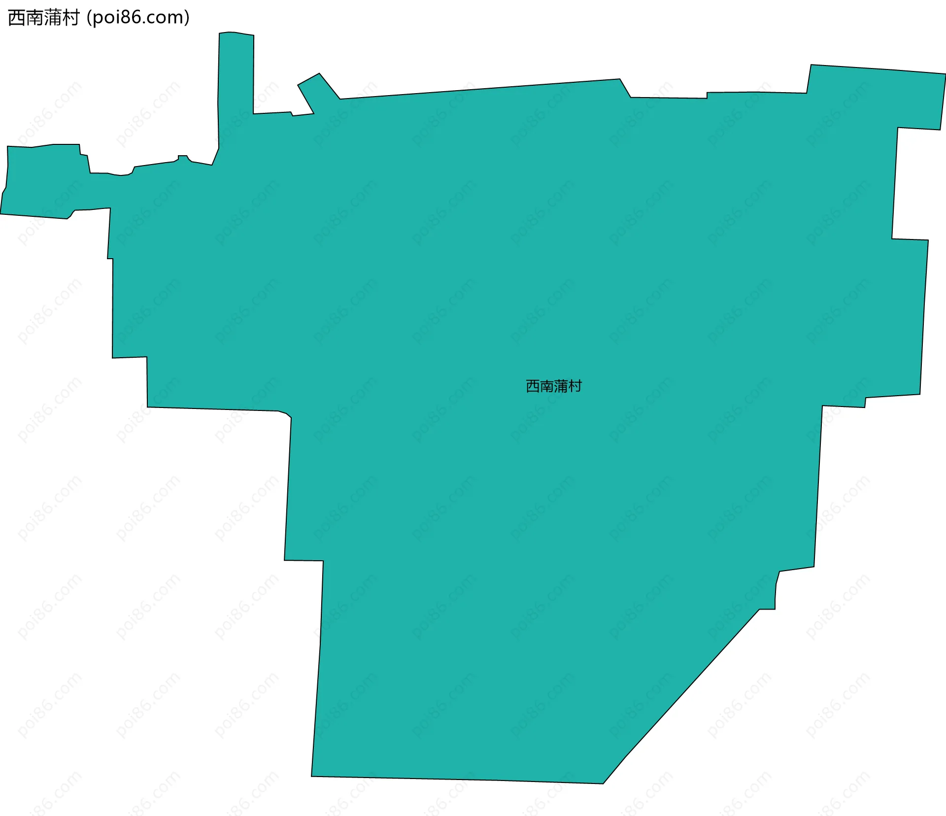 西南蒲村边界地图