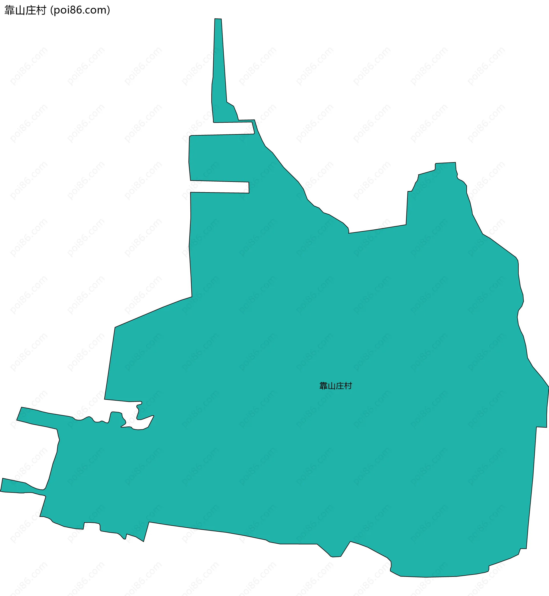 靠山庄村边界地图