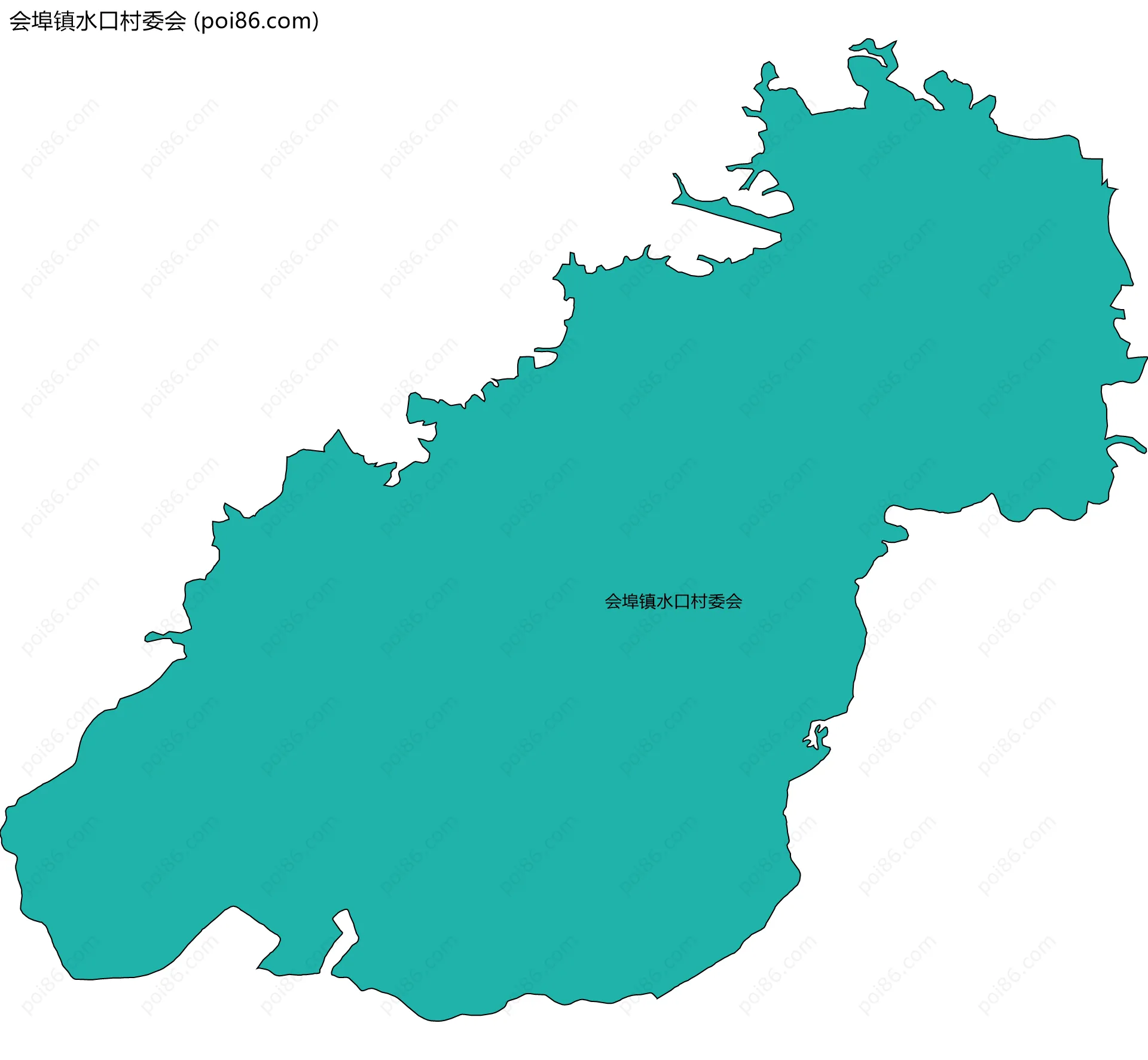 会埠镇水口村委会边界地图