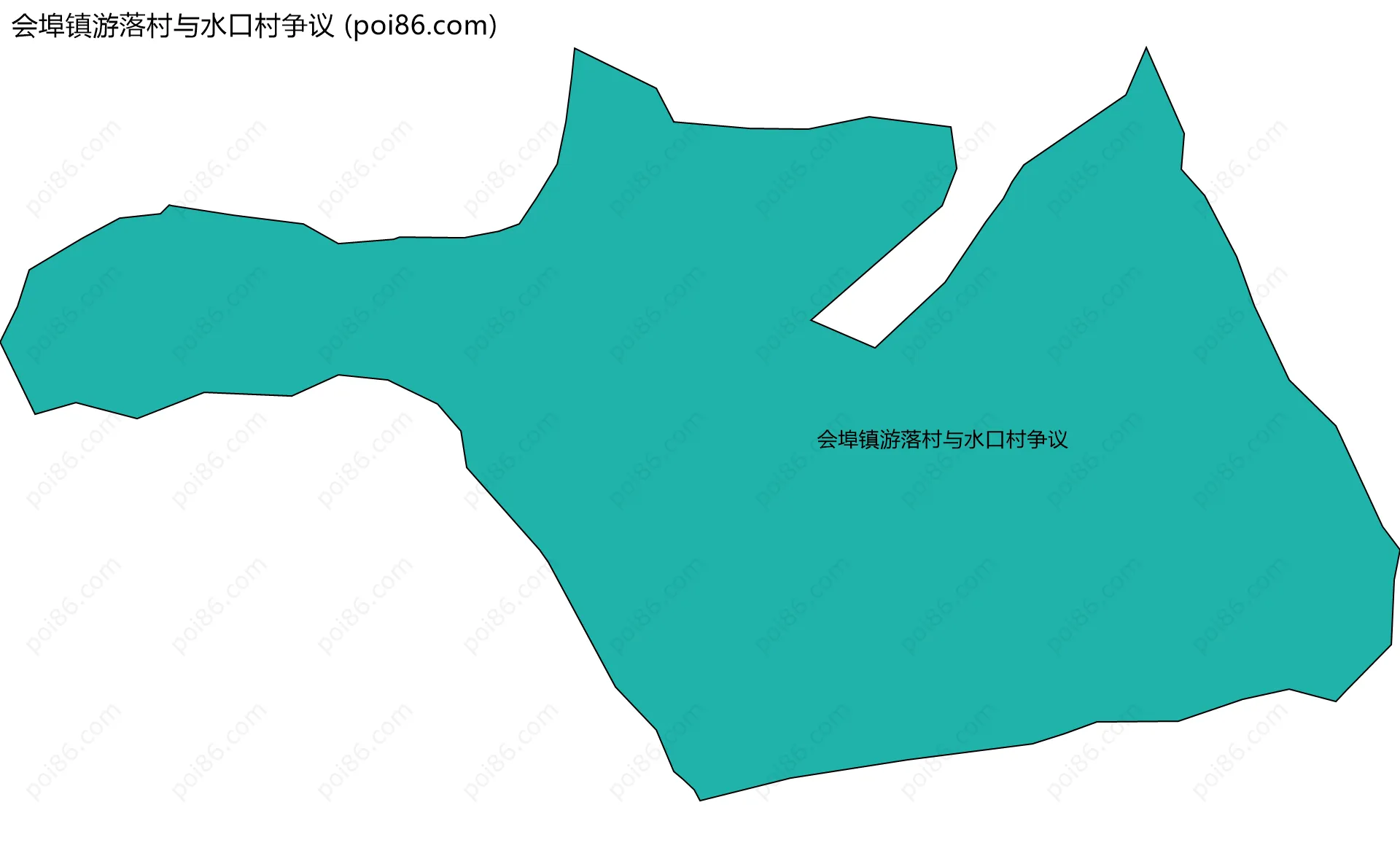会埠镇游落村与水口村争议边界地图