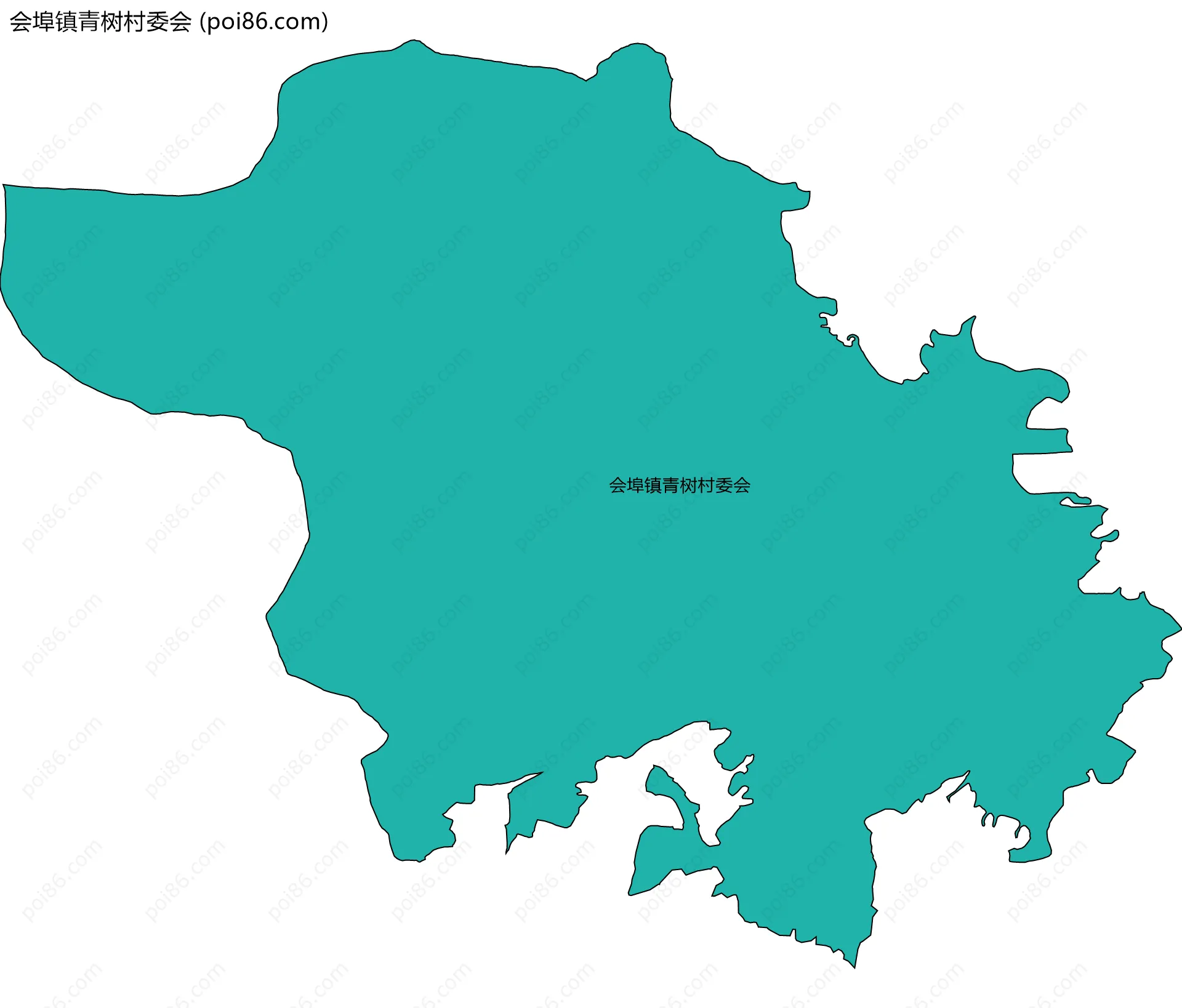 会埠镇青树村委会边界地图