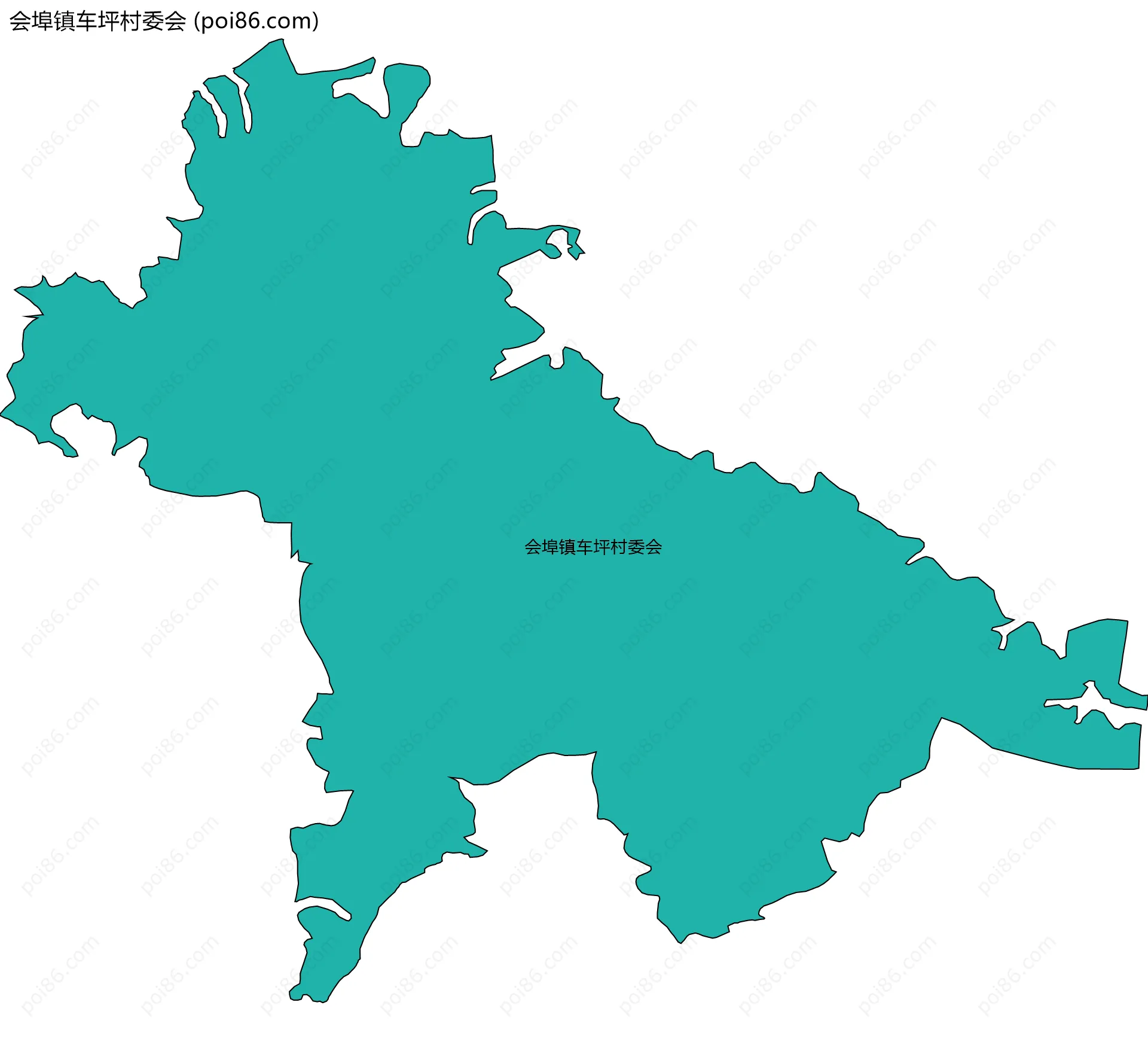 会埠镇车坪村委会边界地图