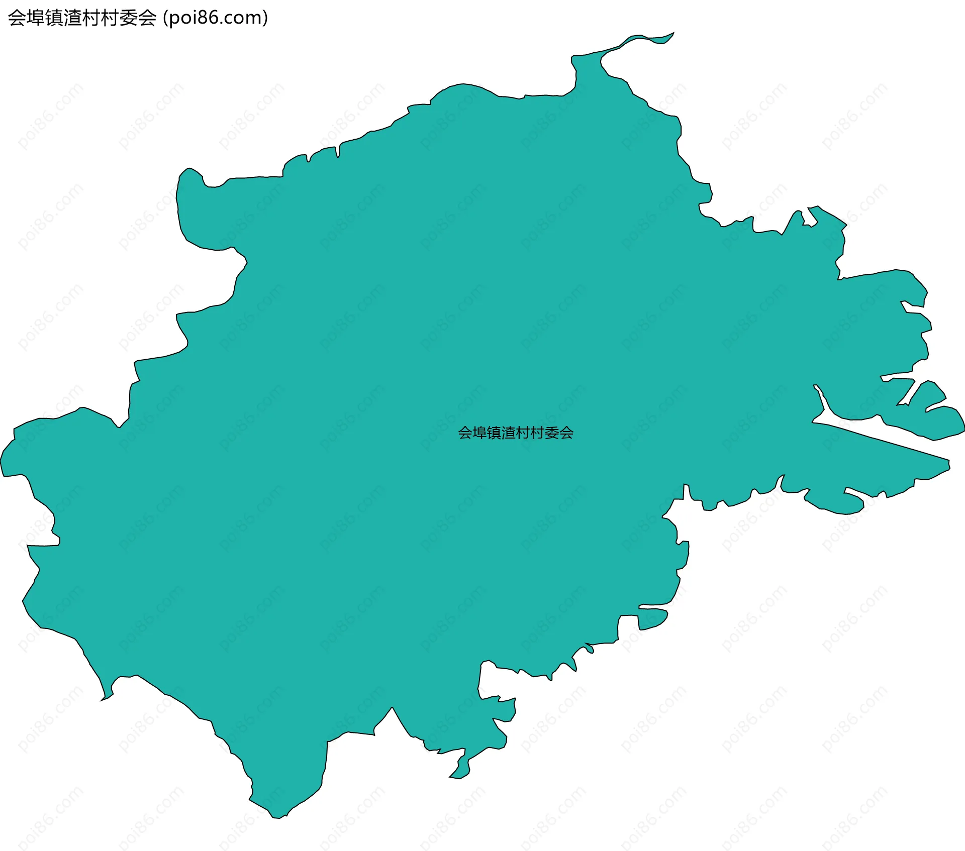 会埠镇渣村村委会边界地图