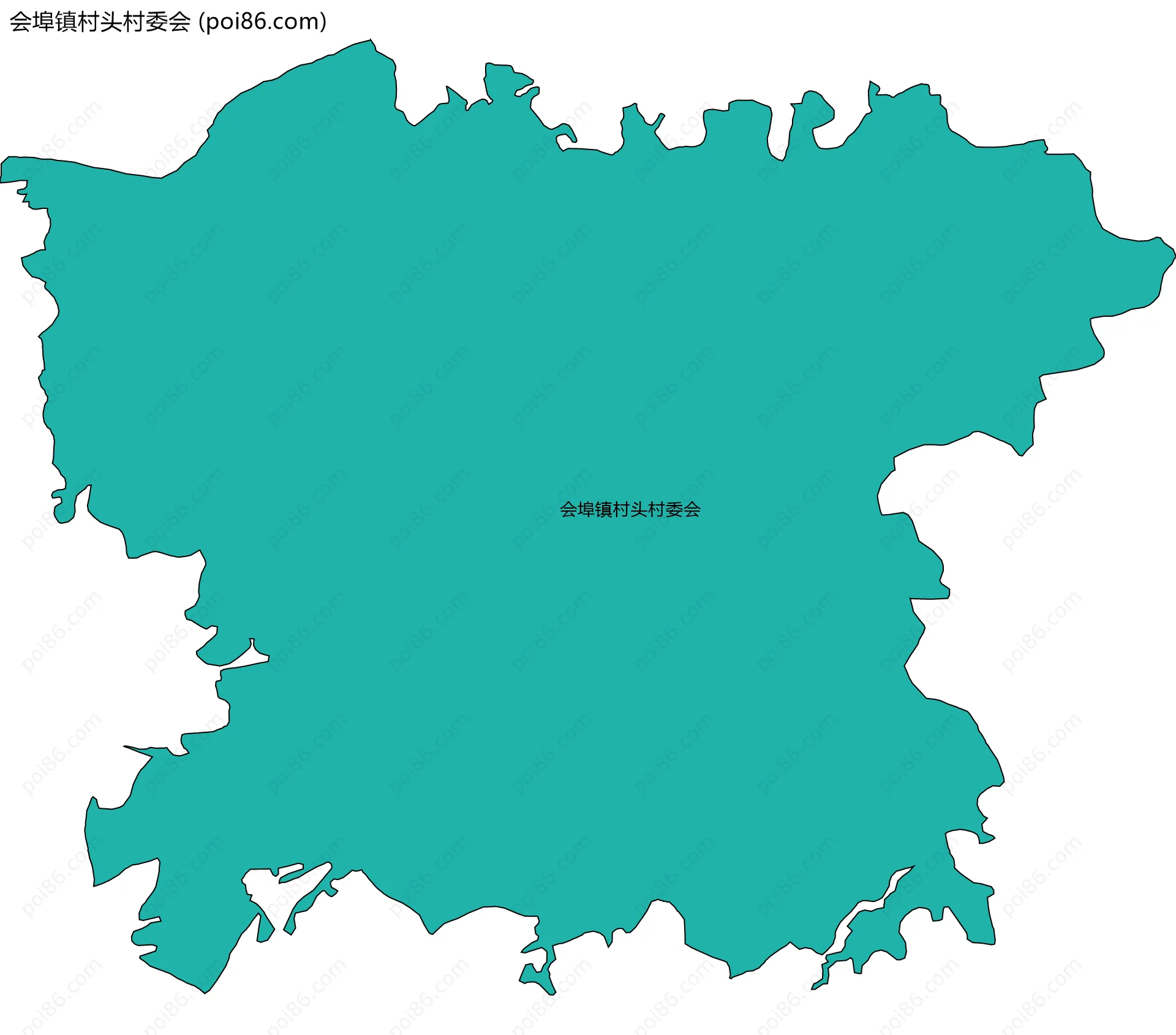 会埠镇村头村委会边界地图