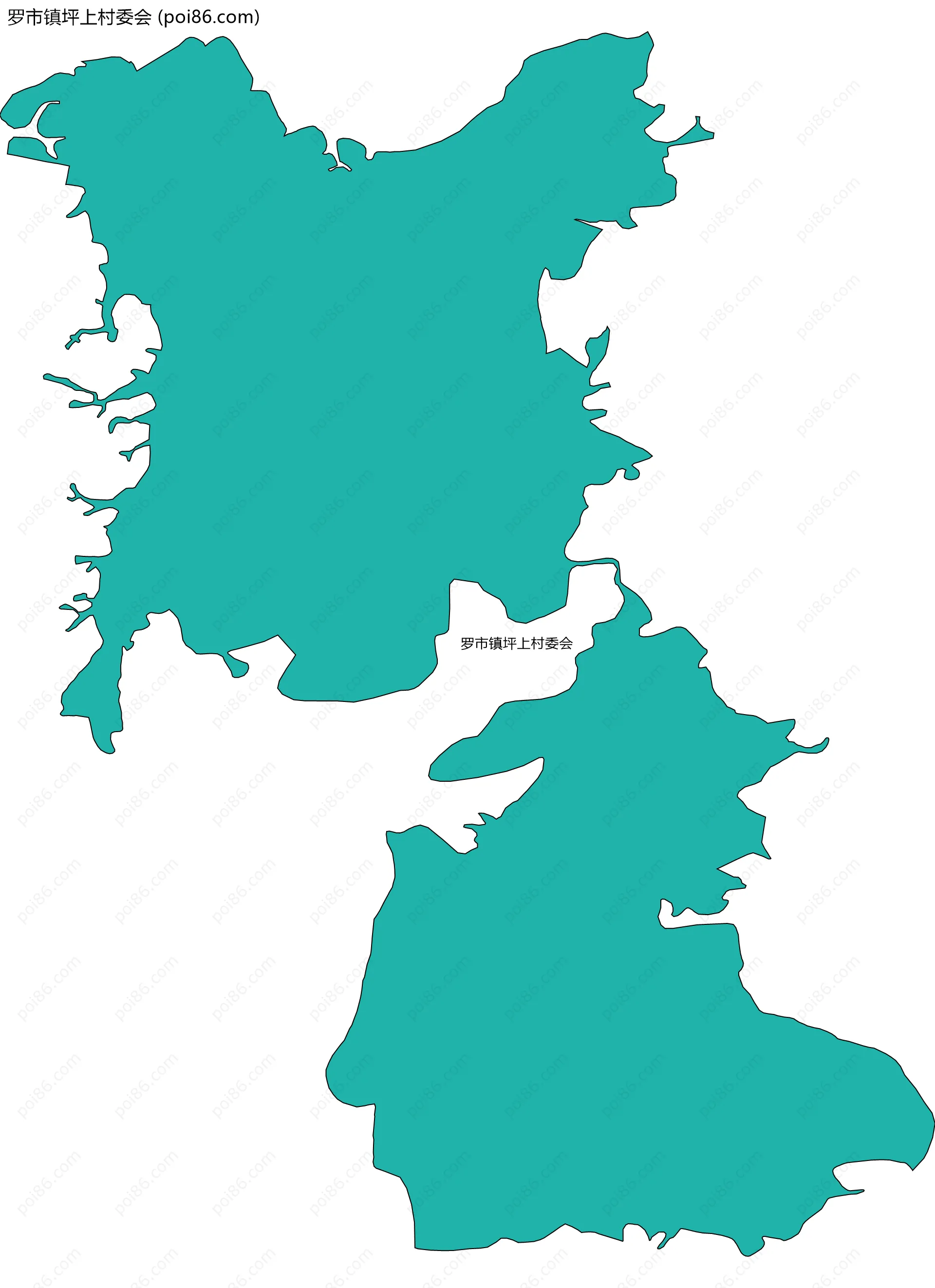 罗市镇坪上村委会边界地图
