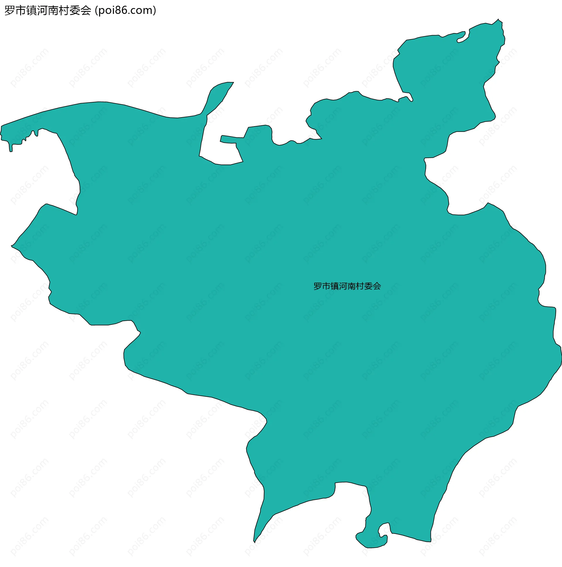 罗市镇河南村委会边界地图