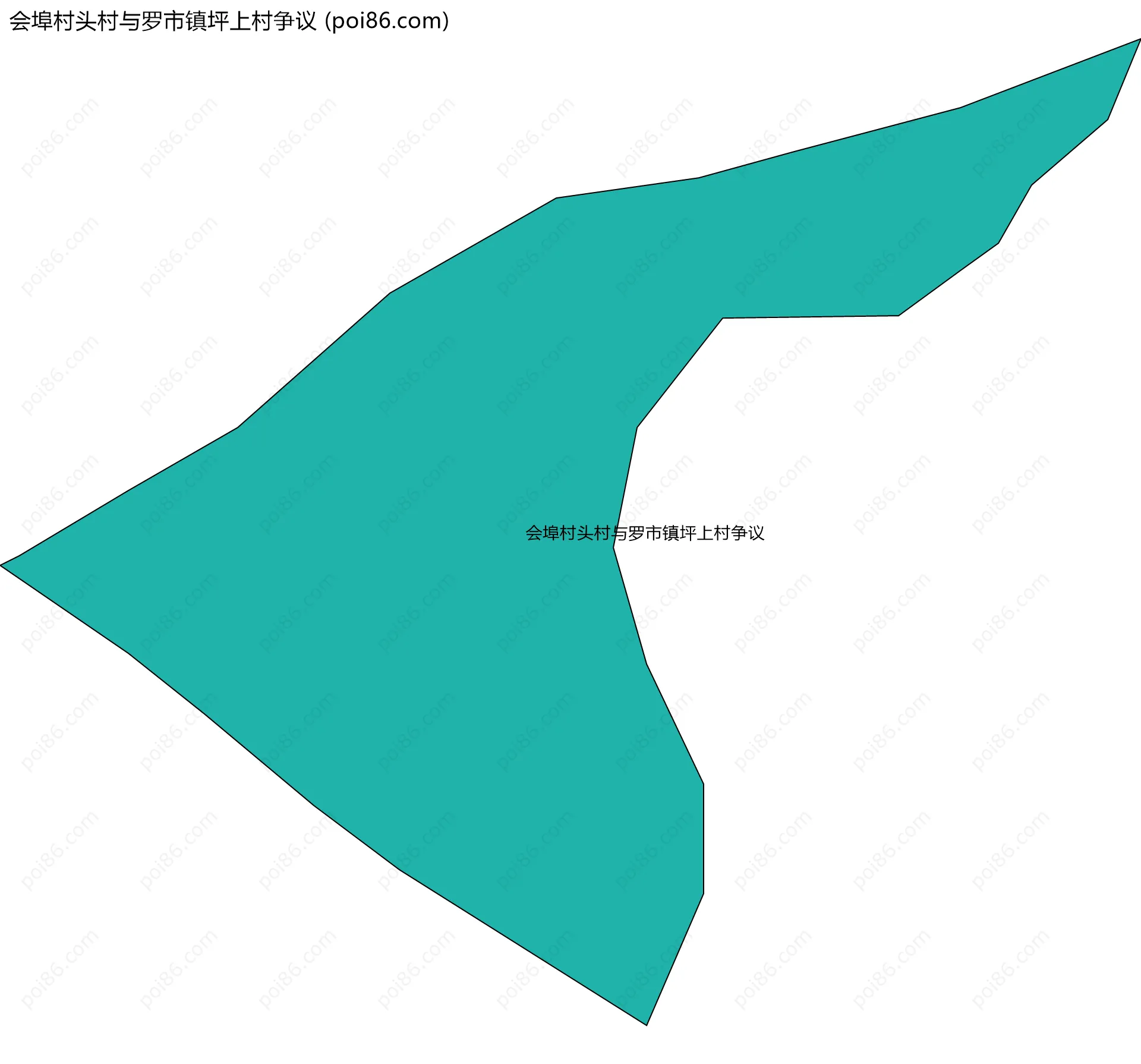 会埠村头村与罗市镇坪上村争议边界地图