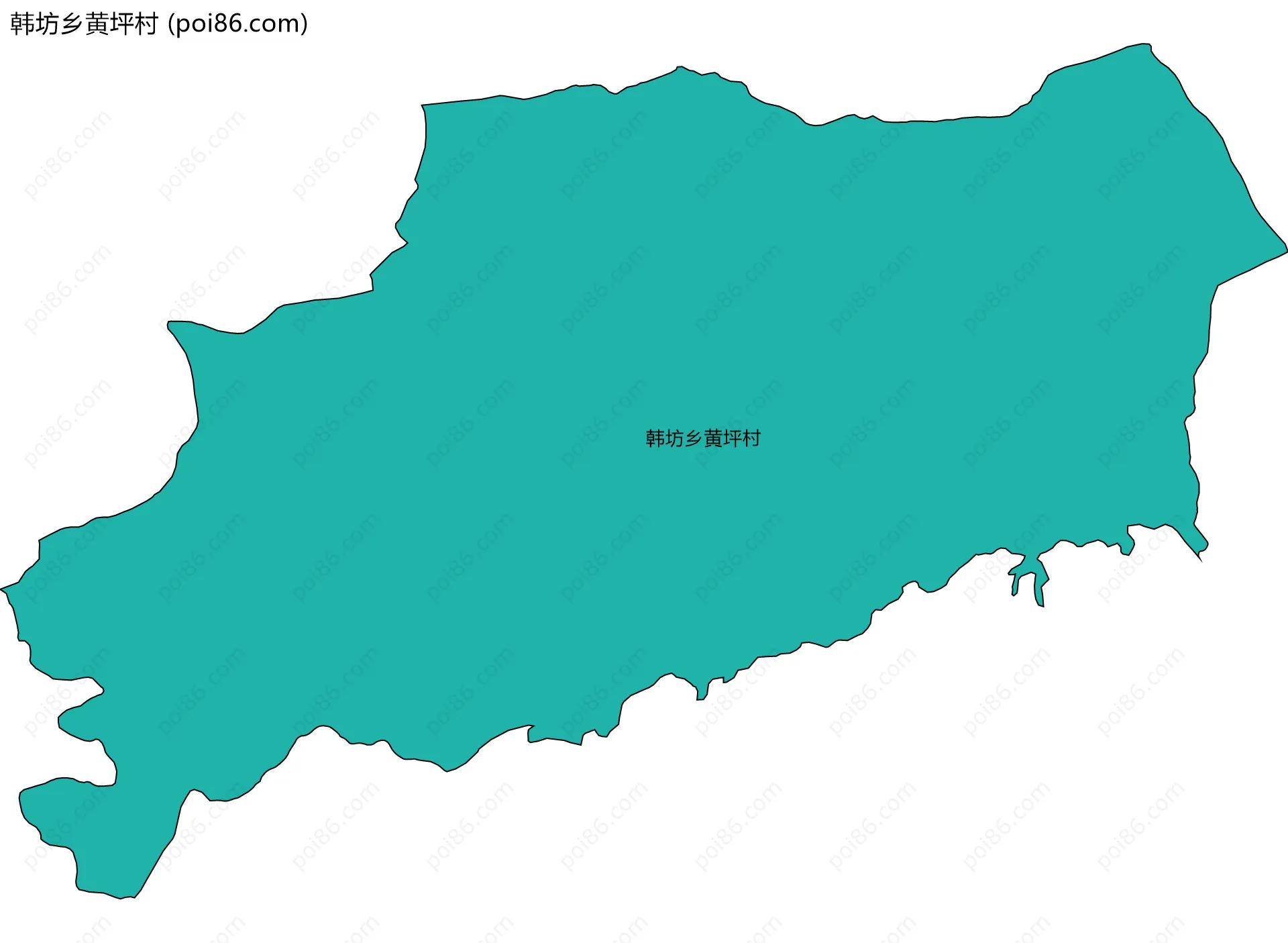 韩坊乡黄坪村边界地图