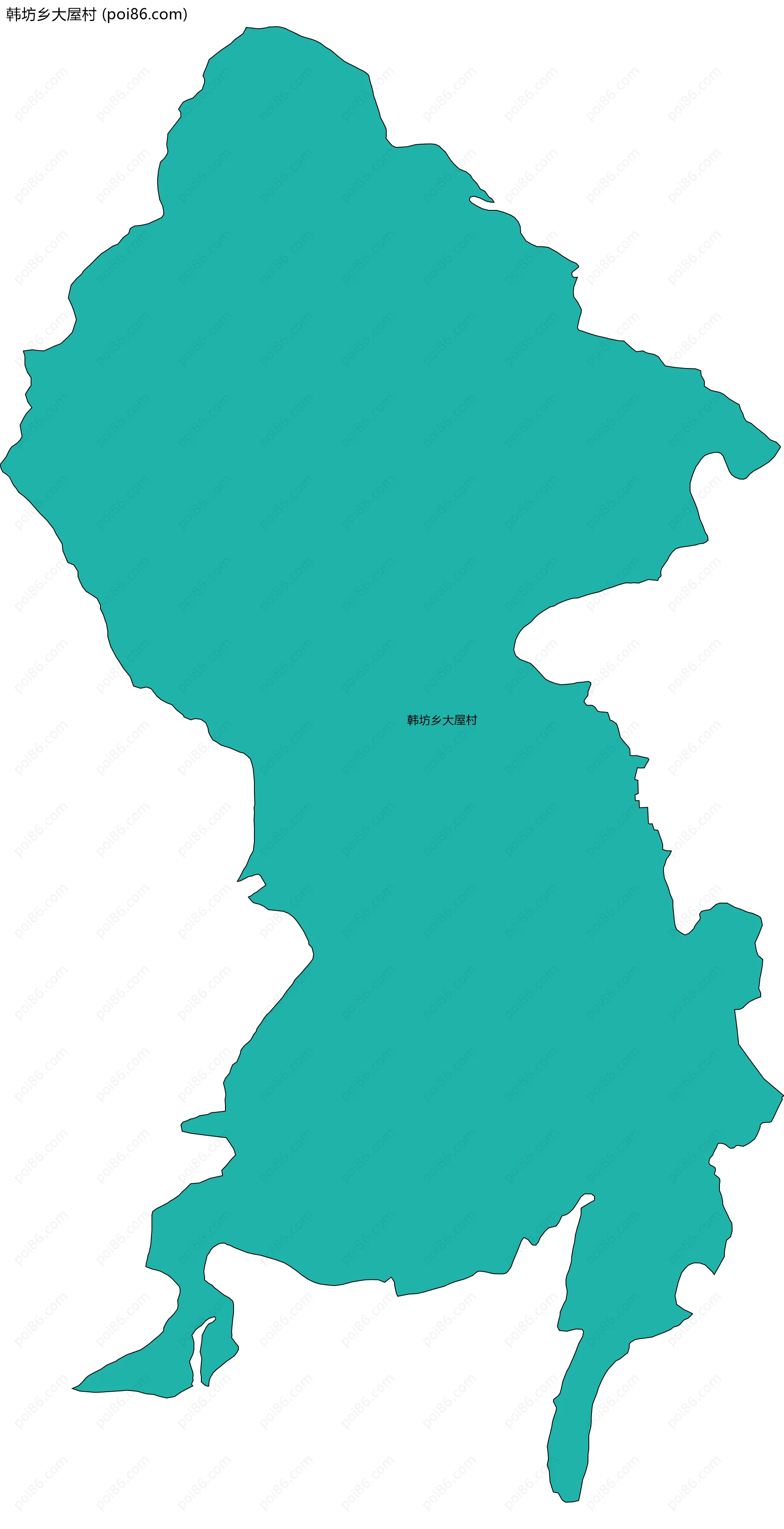 韩坊乡大屋村边界地图