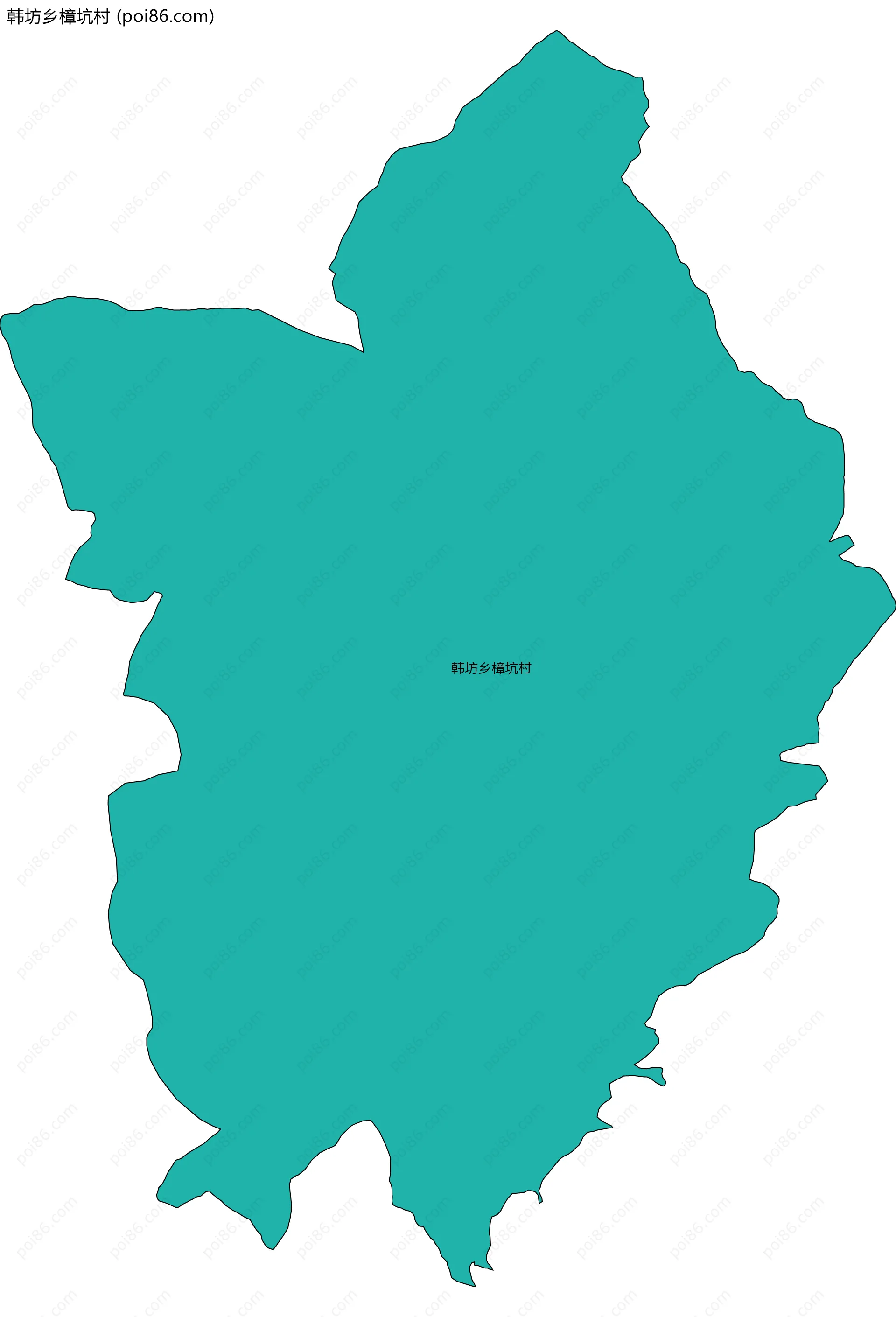 韩坊乡樟坑村边界地图