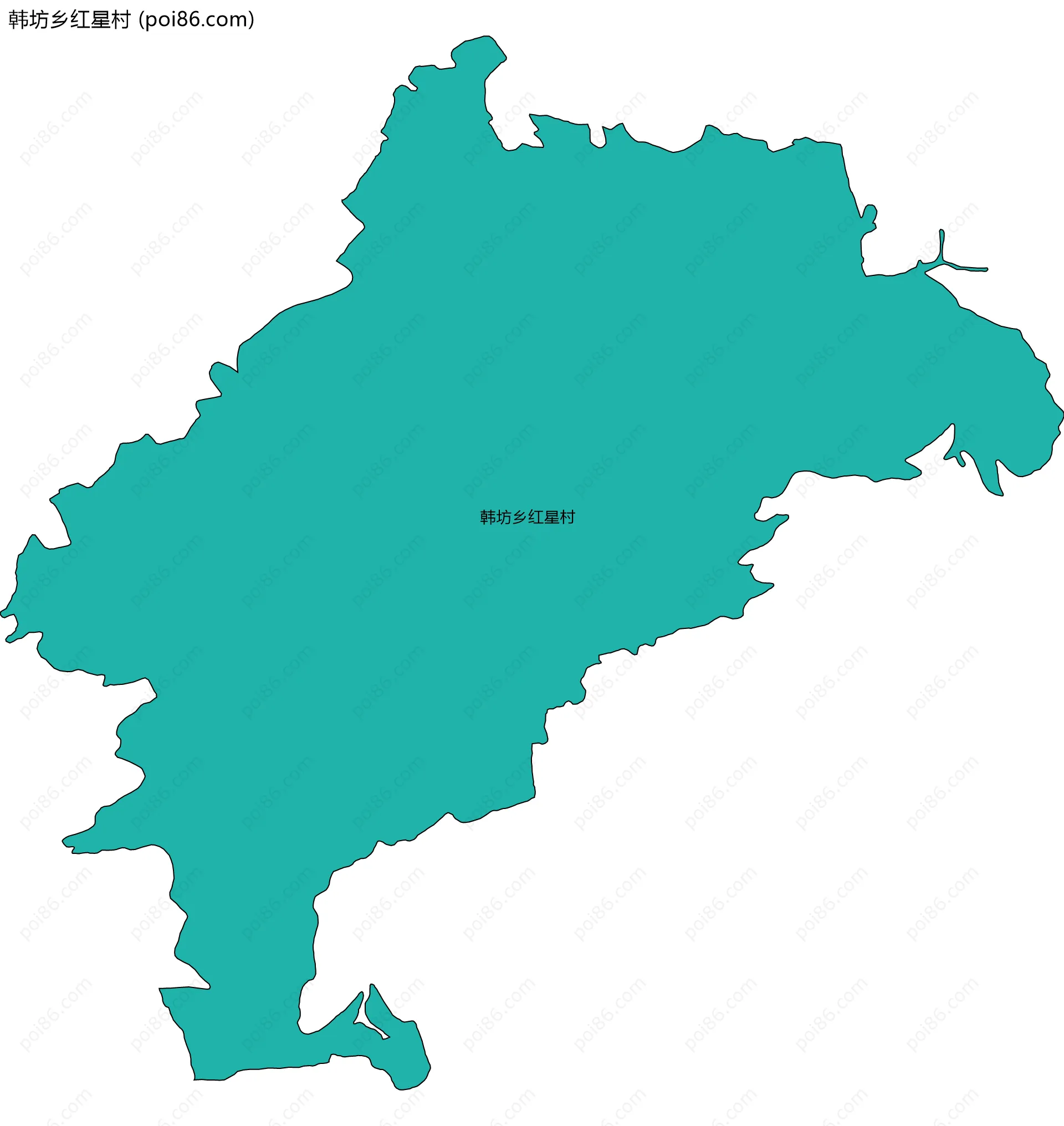 韩坊乡红星村边界地图