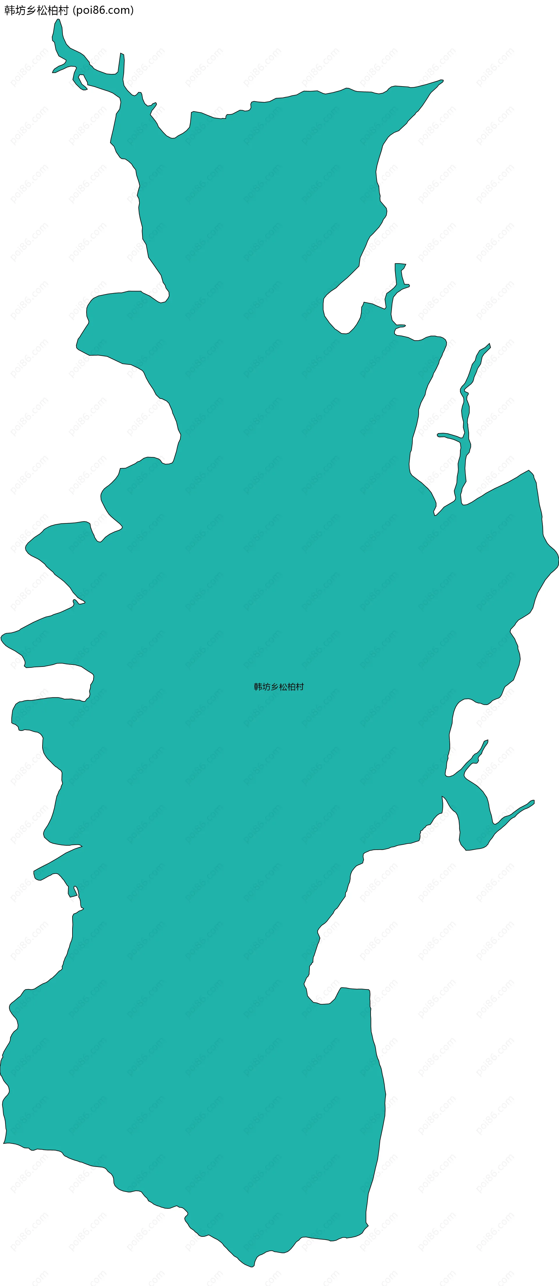 韩坊乡松柏村边界地图