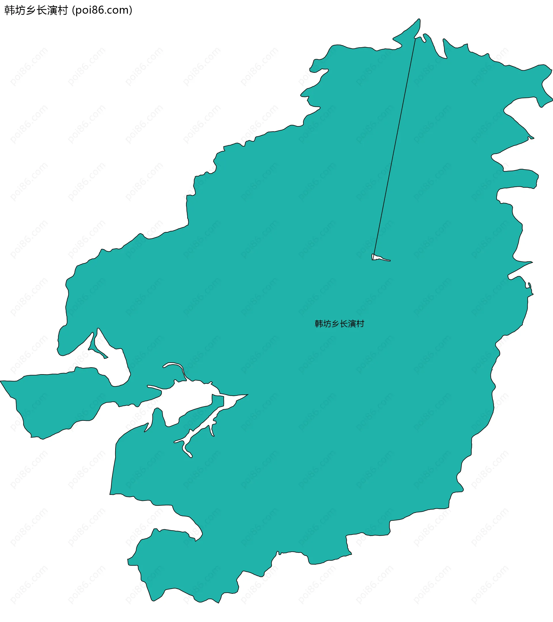 韩坊乡长演村边界地图