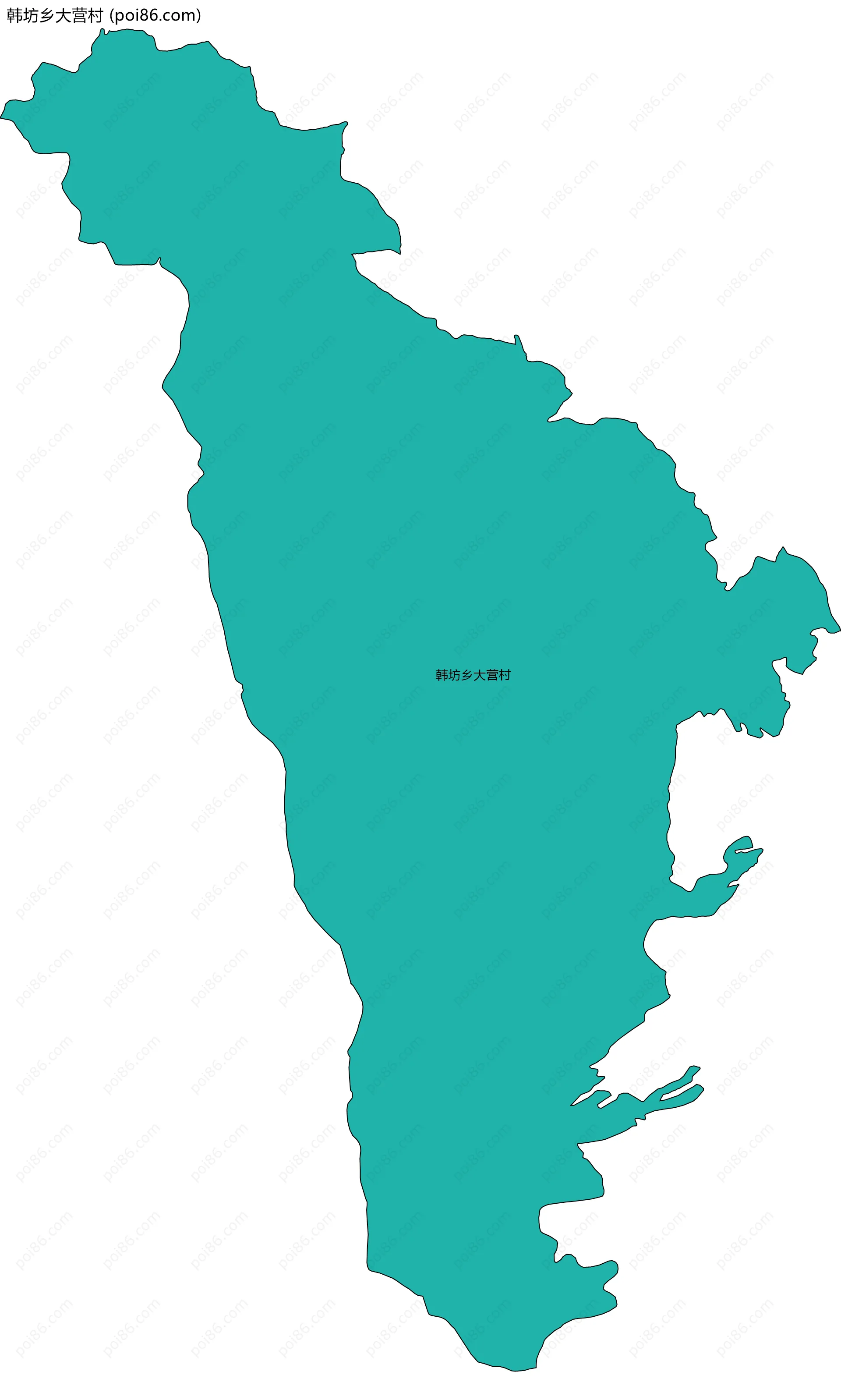 韩坊乡大营村边界地图