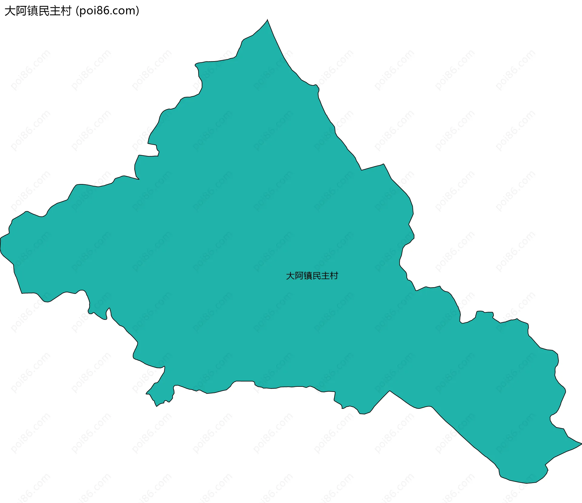 大阿镇民主村边界地图
