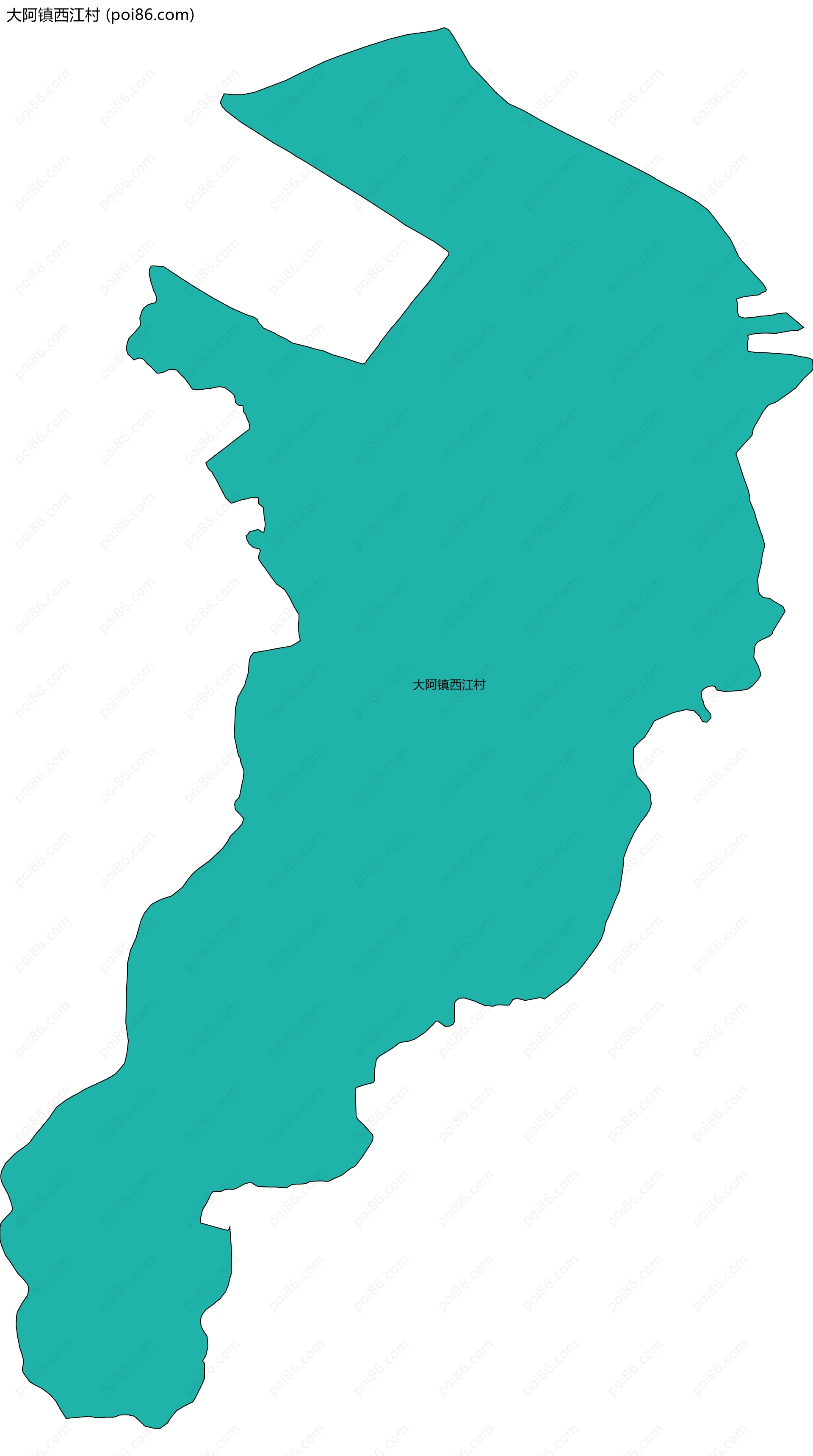 大阿镇西江村边界地图