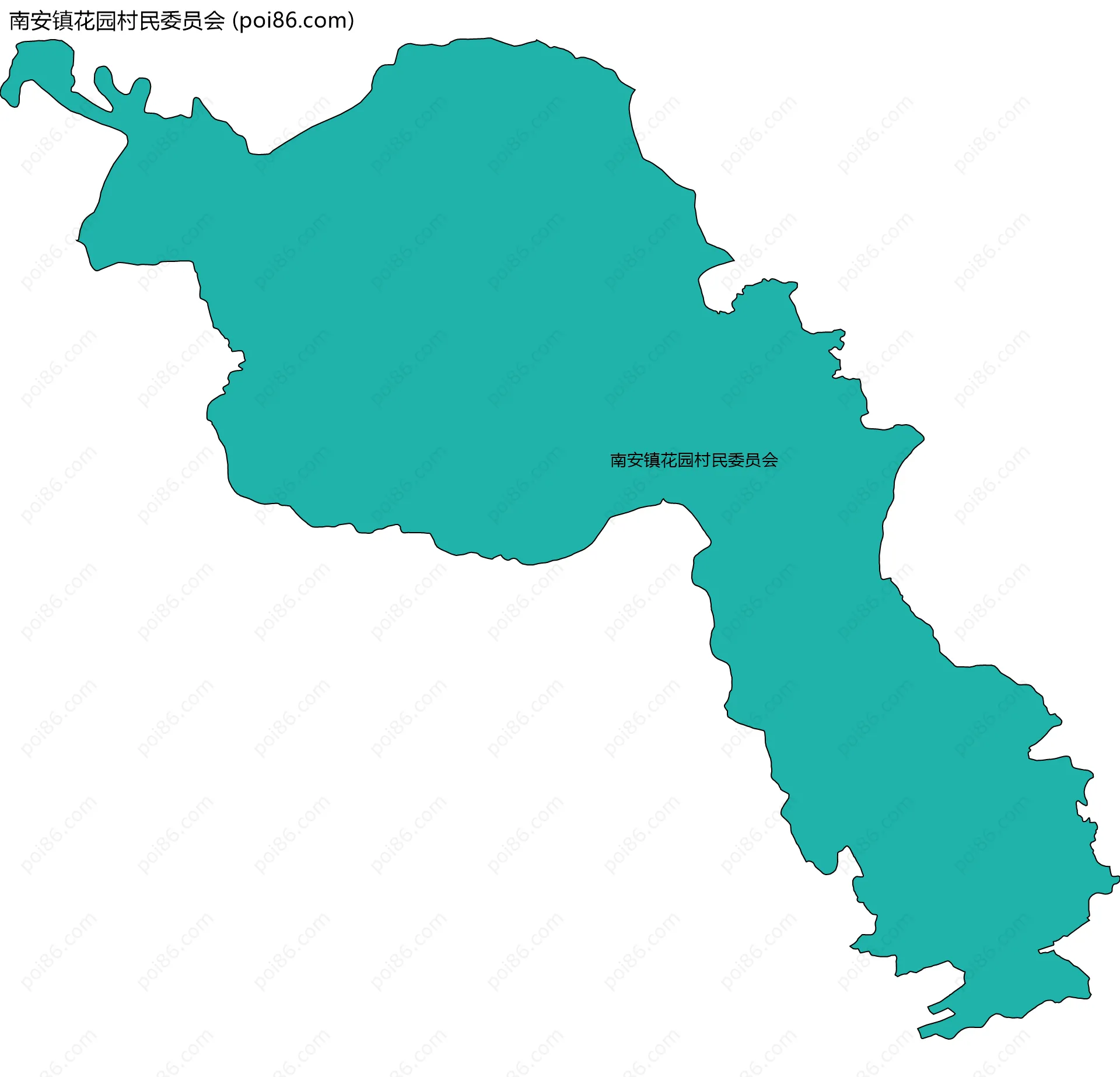 南安镇花园村民委员会边界地图