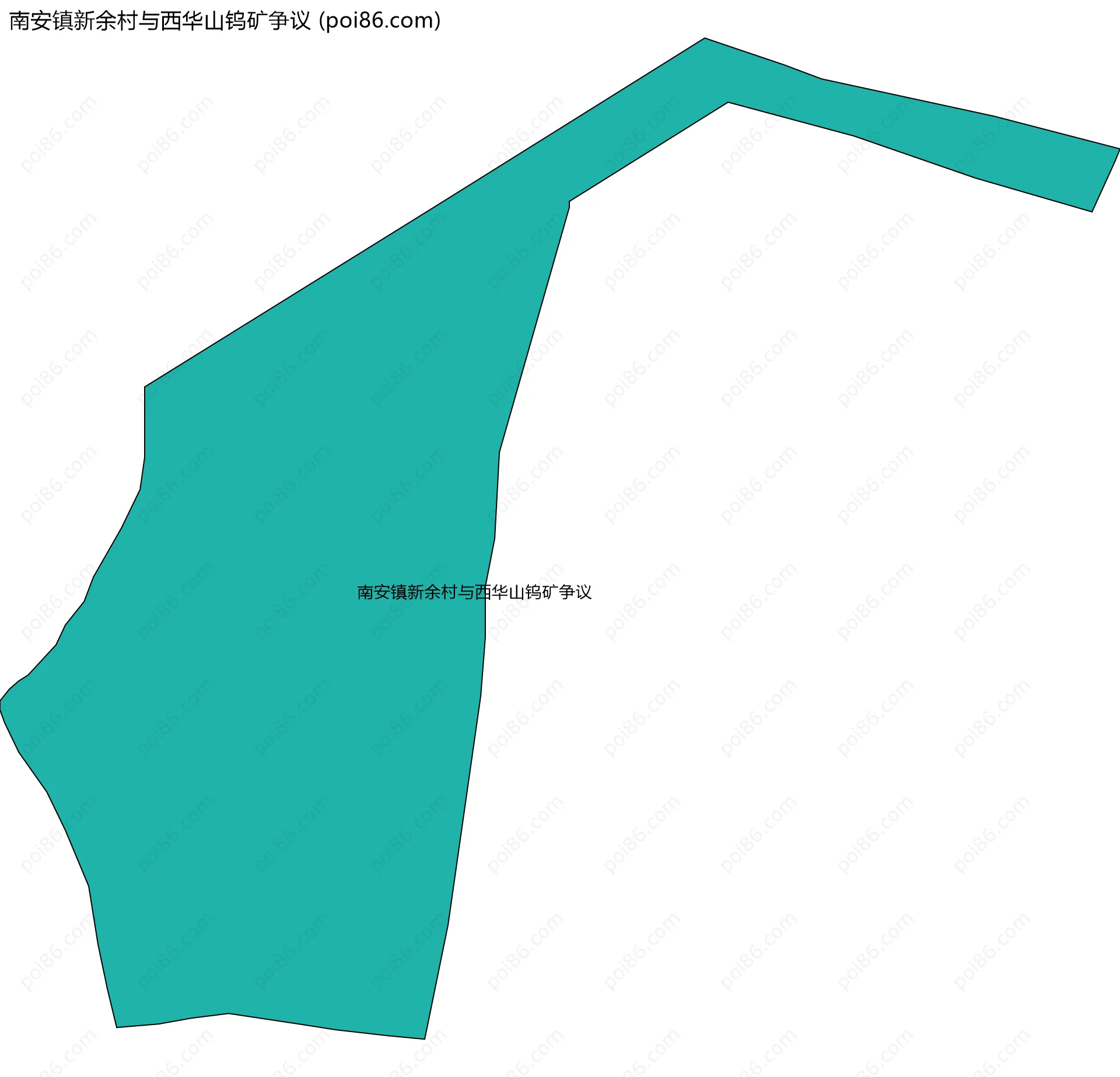 南安镇新余村与西华山钨矿争议边界地图