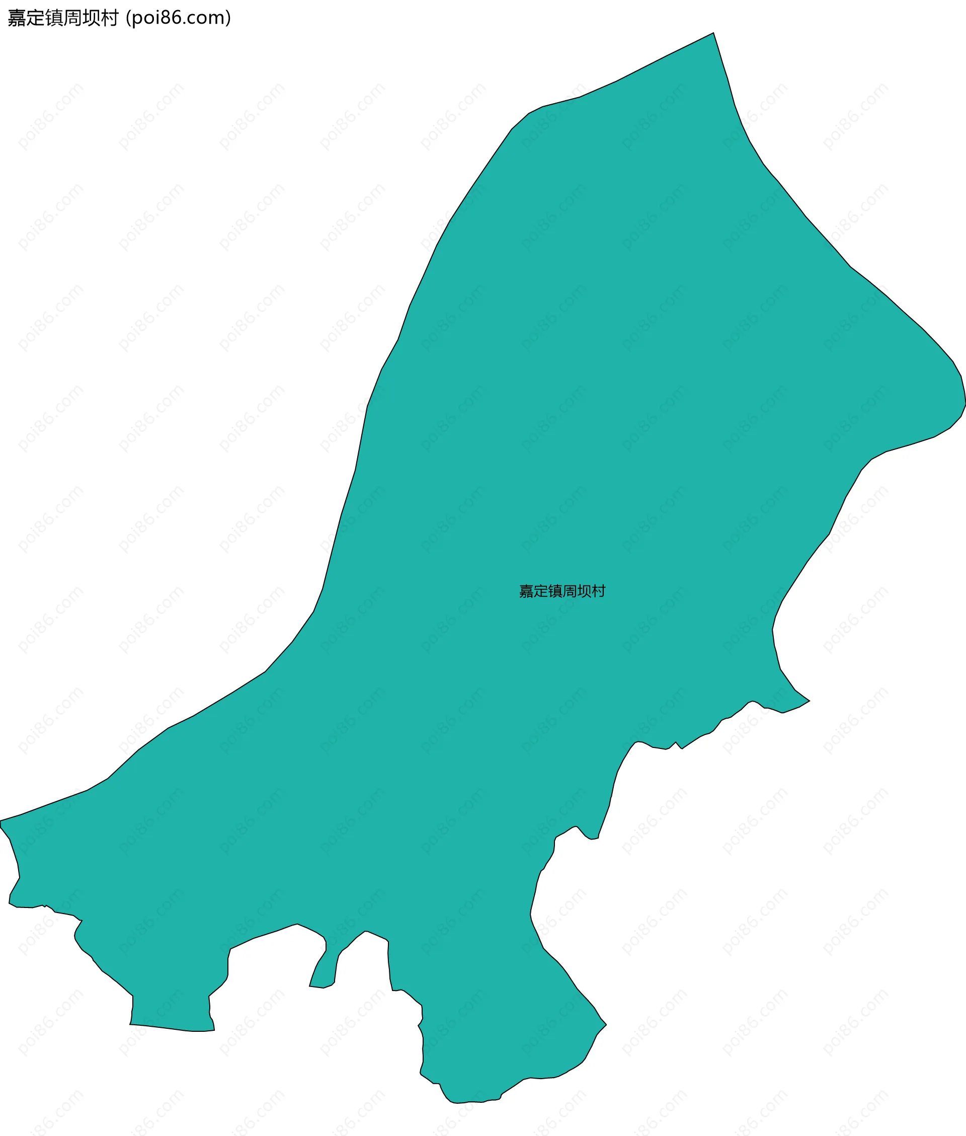 嘉定镇周坝村边界地图