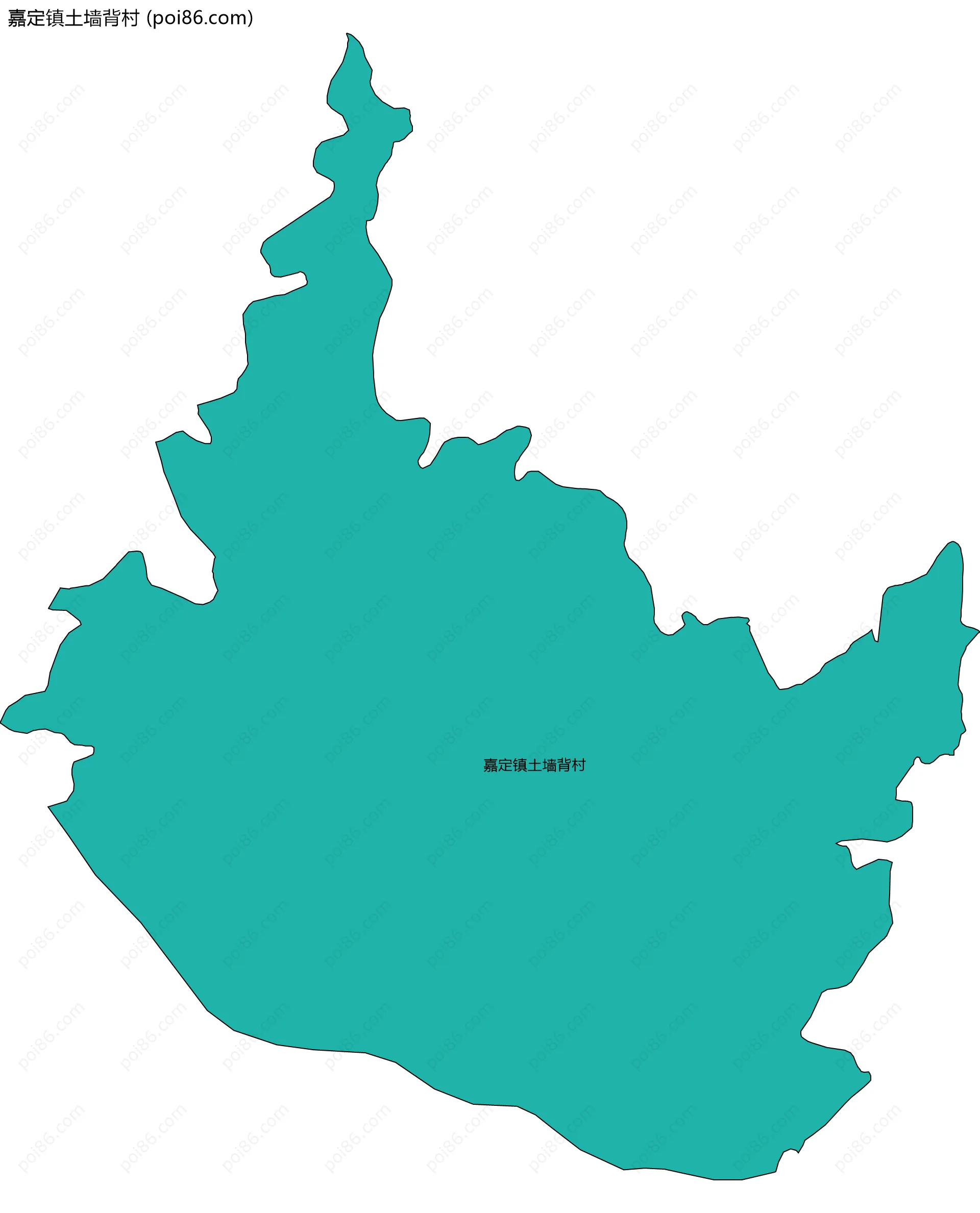 嘉定镇土墙背村边界地图