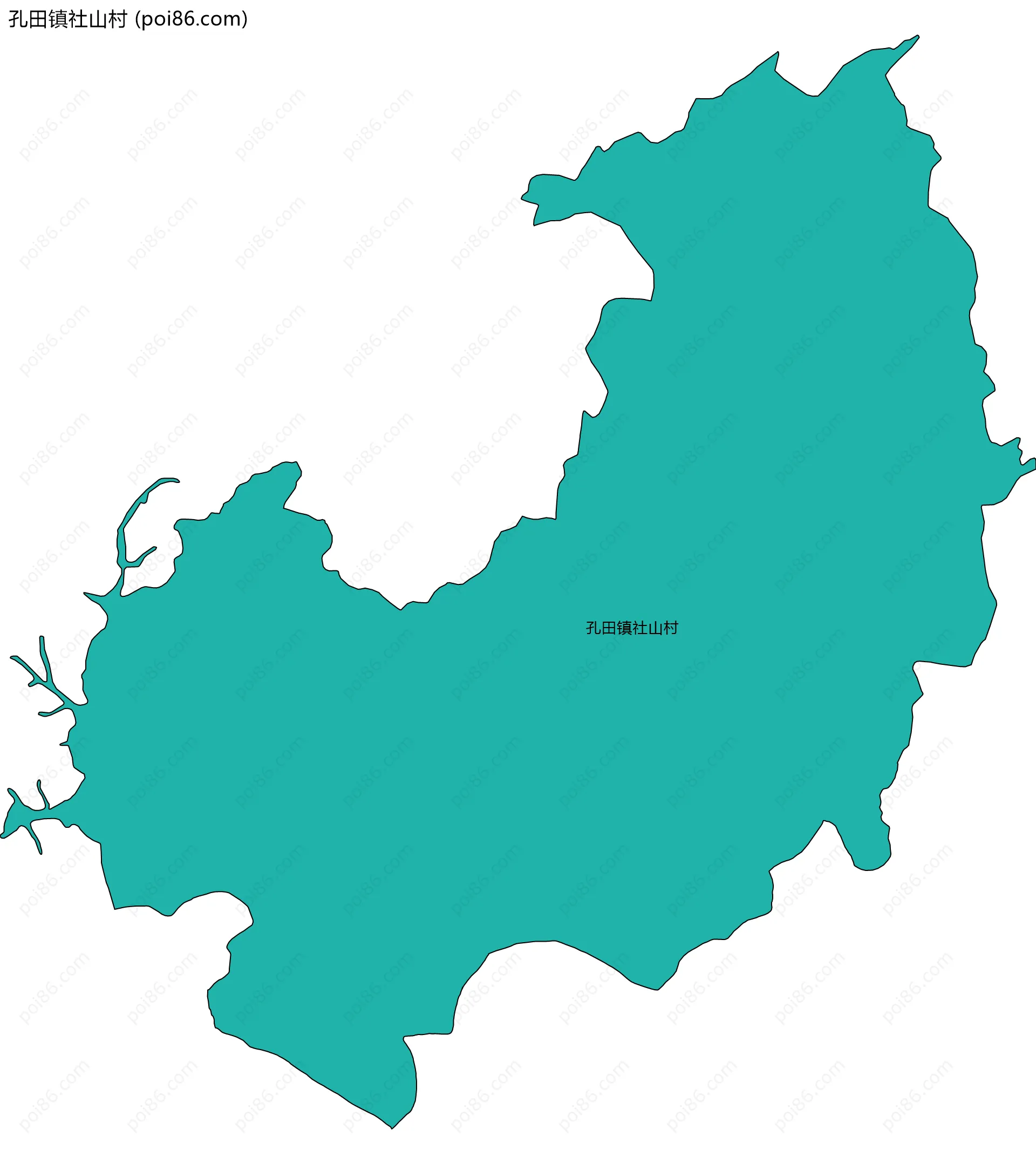 孔田镇社山村边界地图