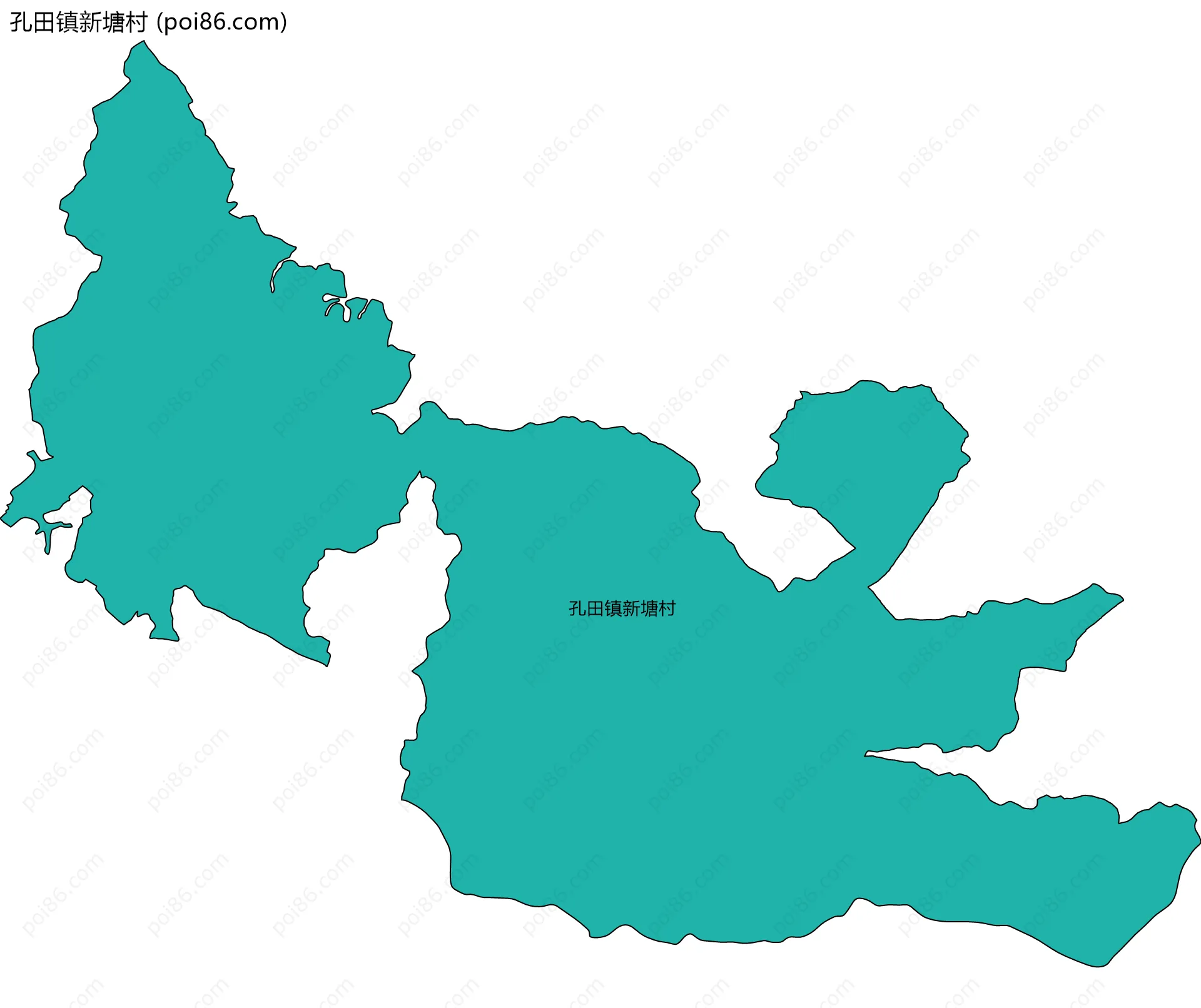 孔田镇新塘村边界地图