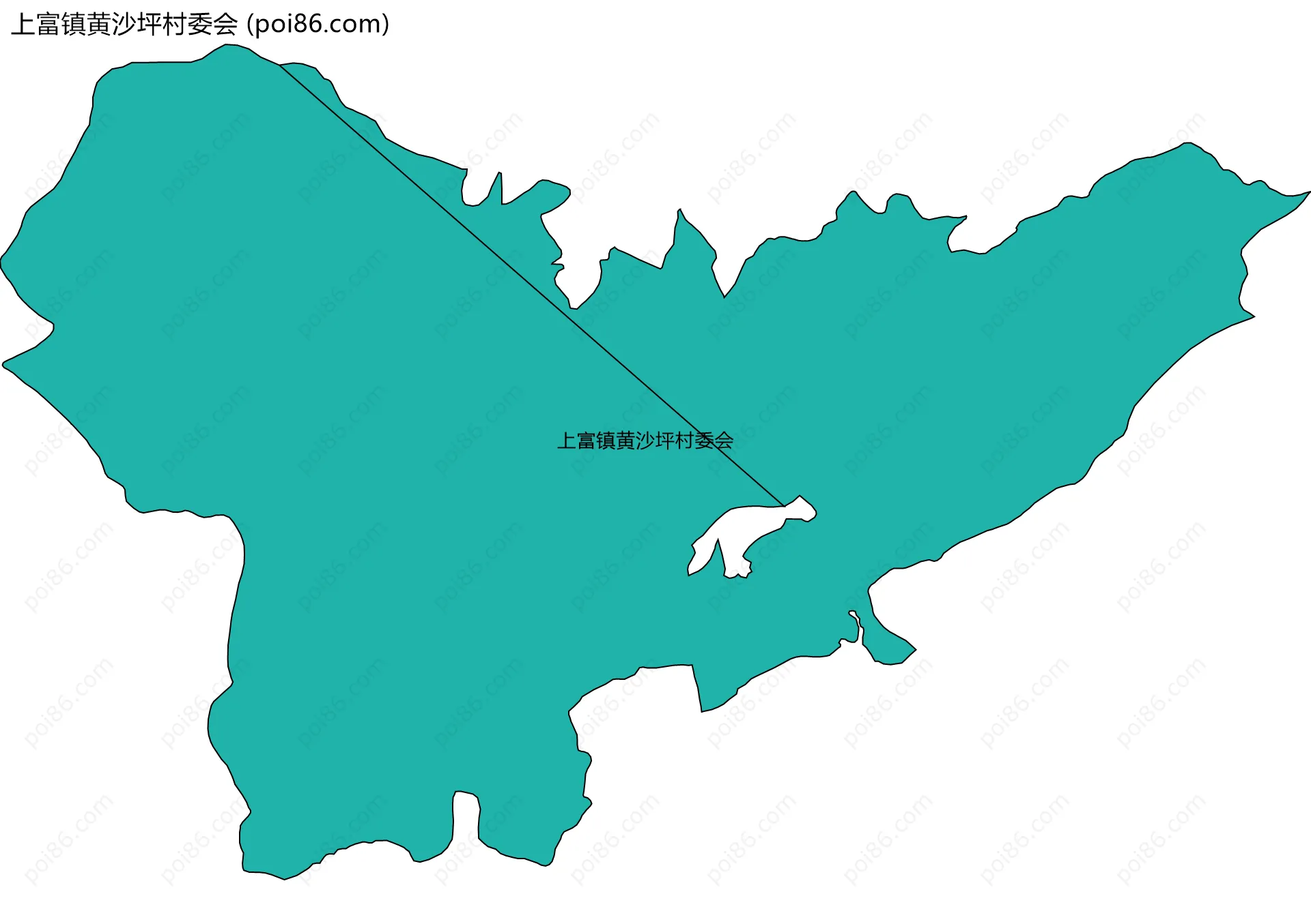 上富镇黄沙坪村委会边界地图