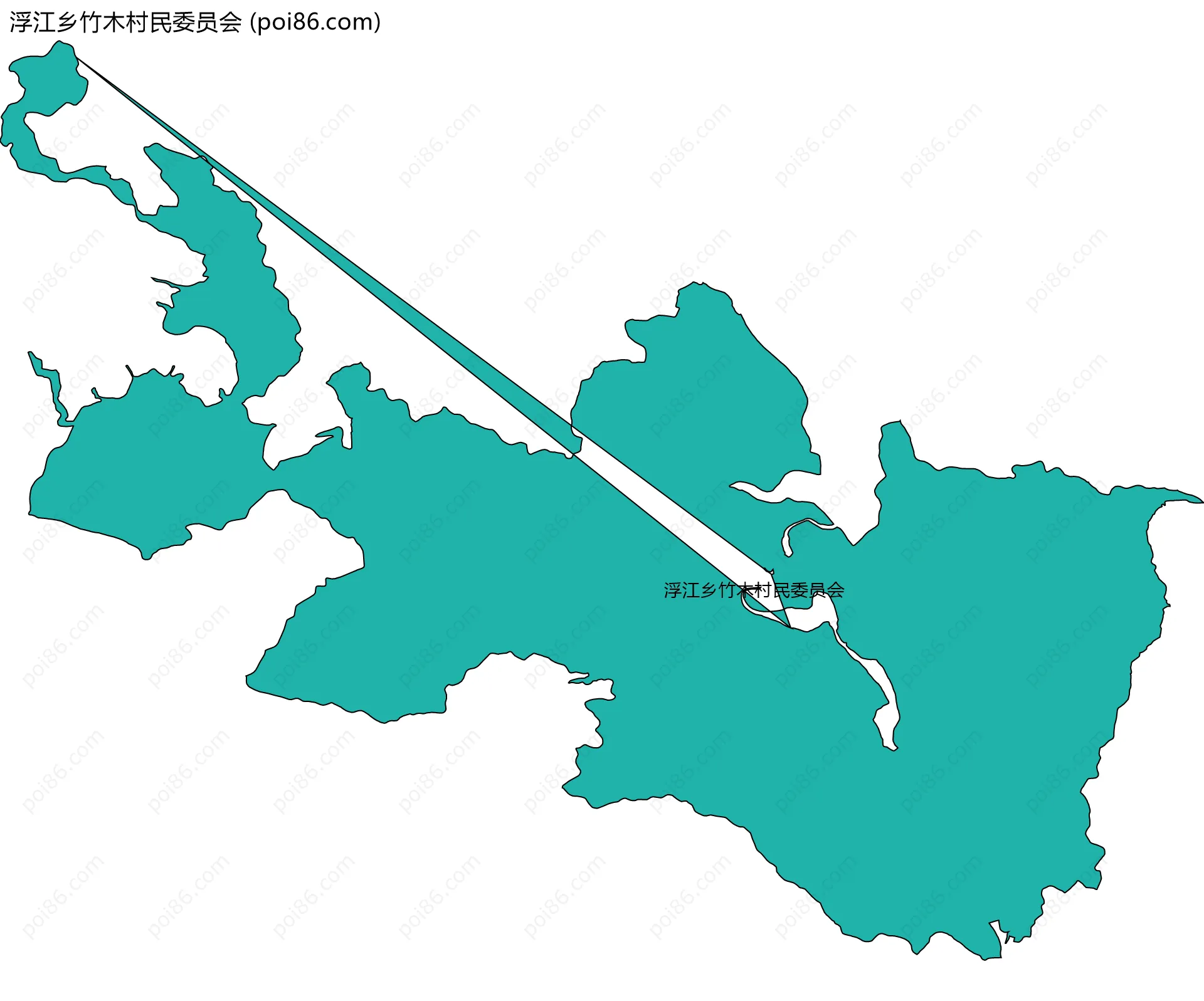 浮江乡竹木村民委员会边界地图