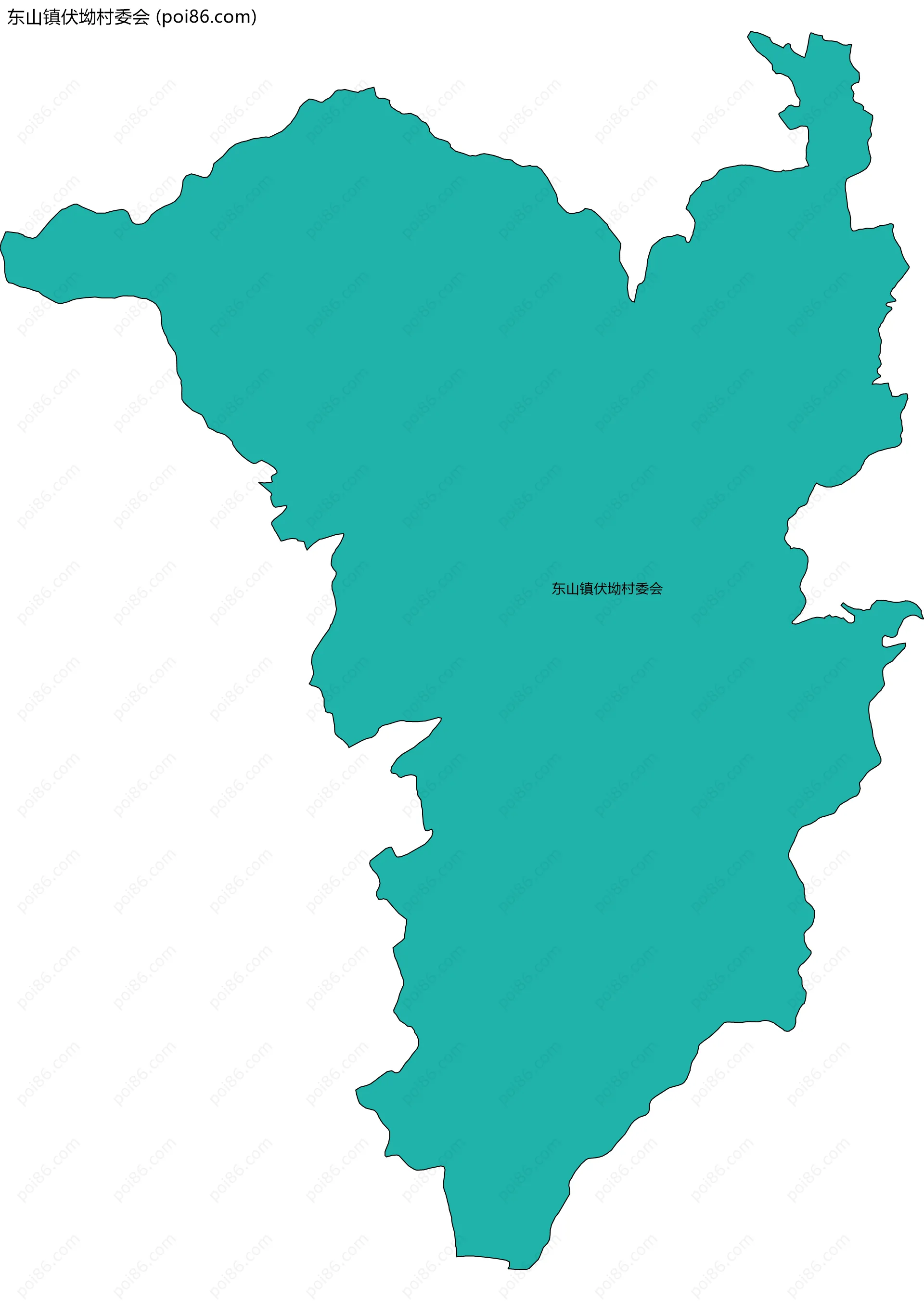 东山镇伏坳村委会边界地图