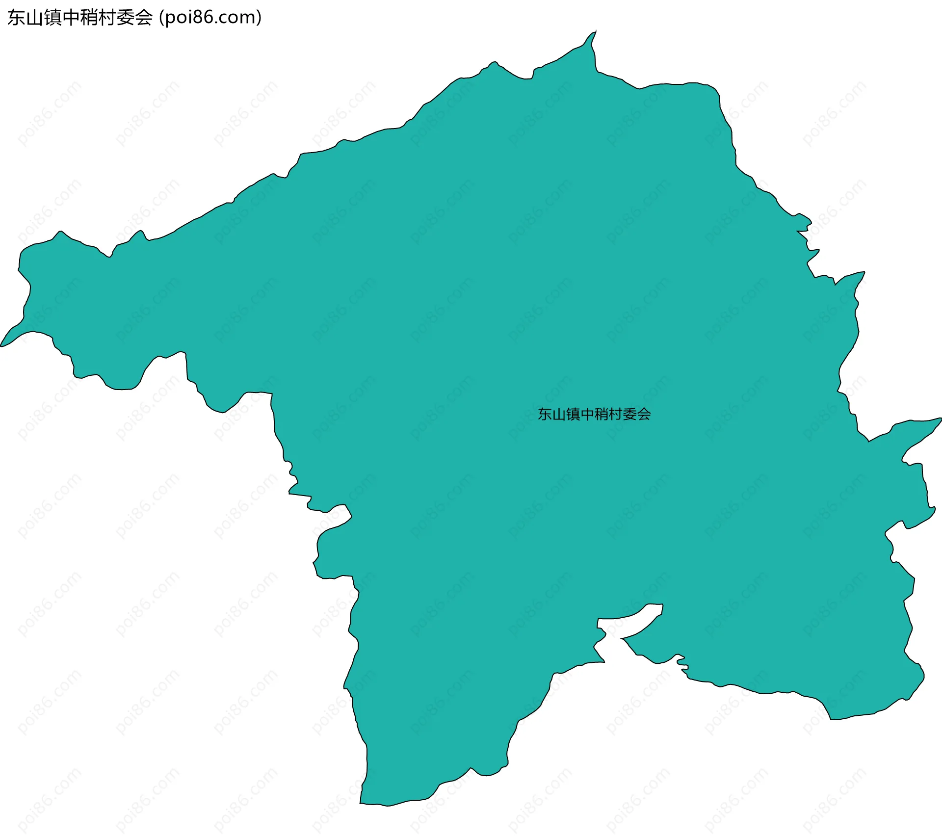 东山镇中稍村委会边界地图