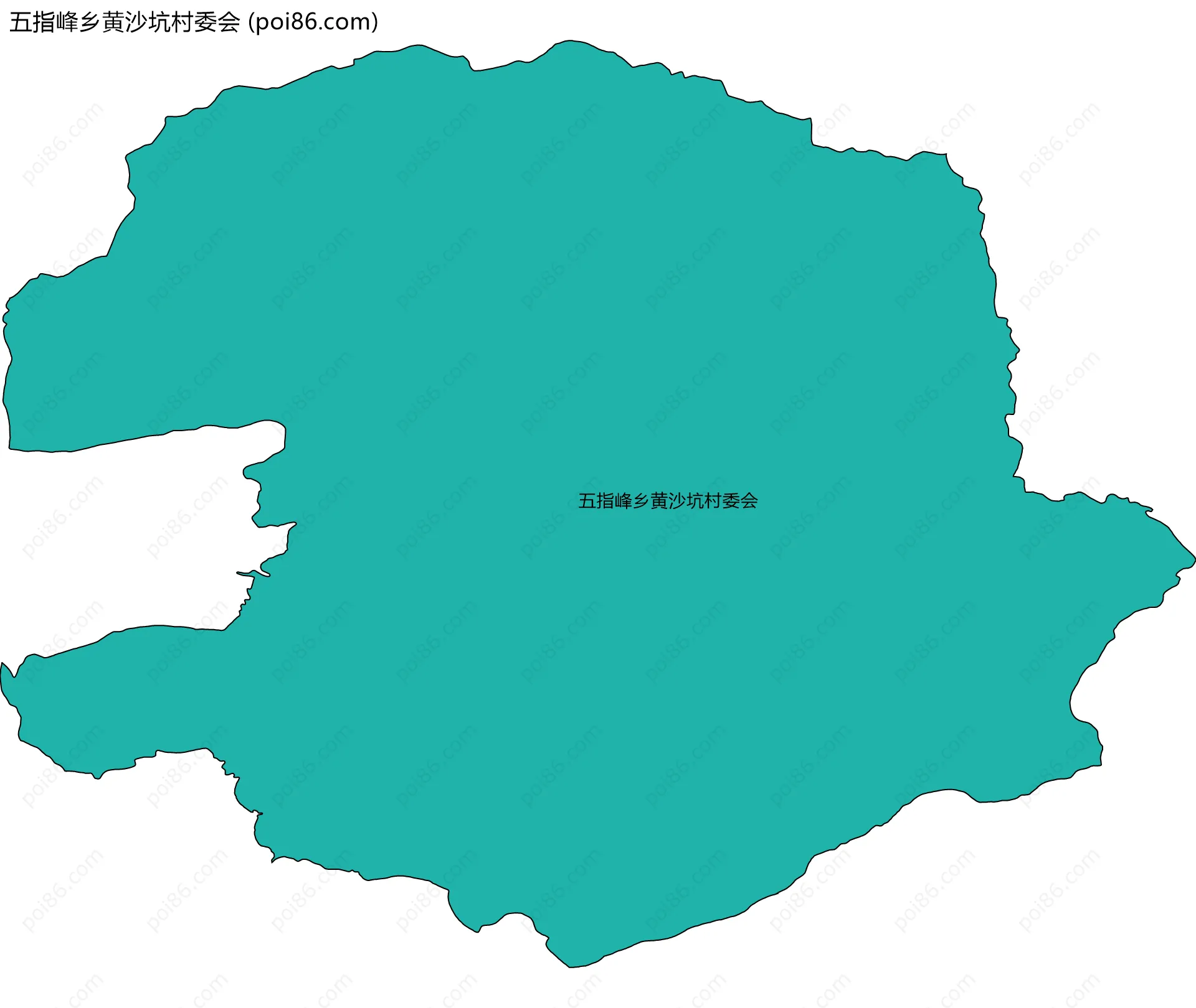 五指峰乡黄沙坑村委会边界地图