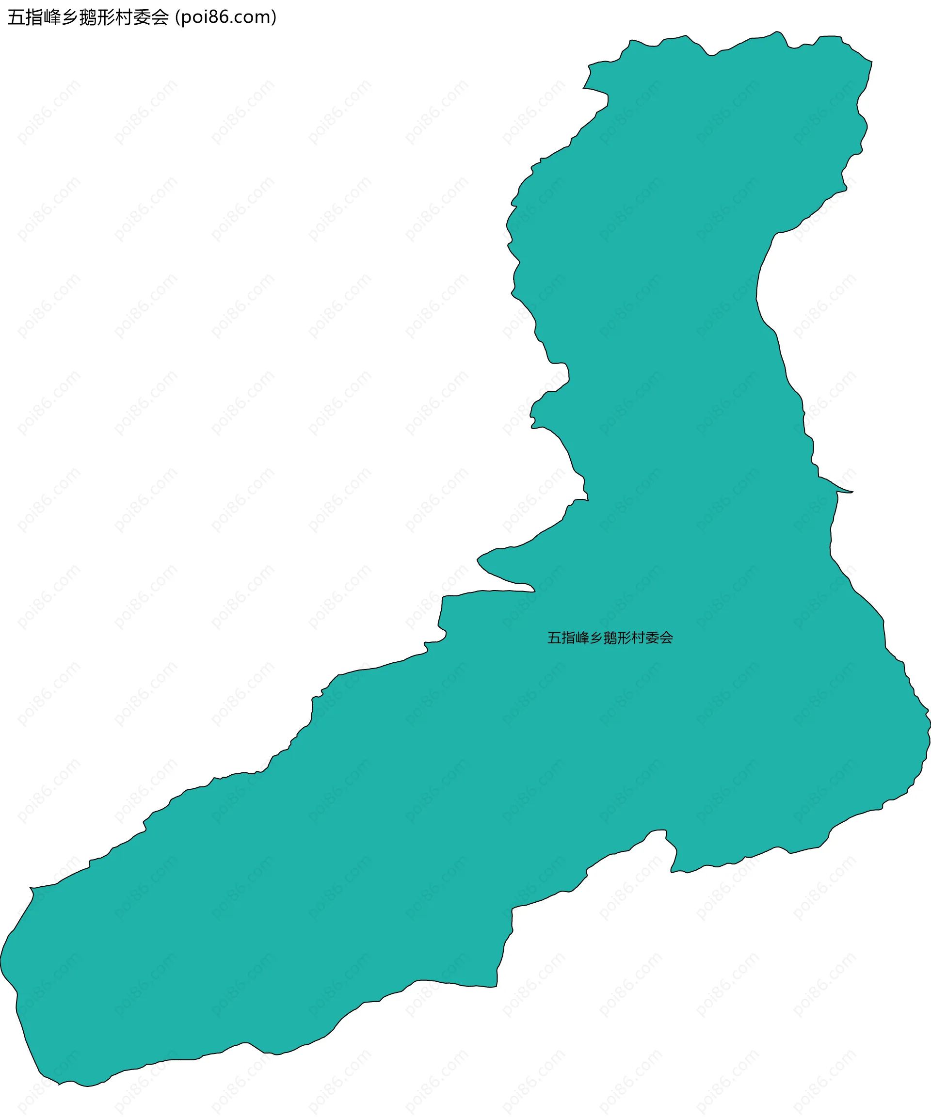 五指峰乡鹅形村委会边界地图