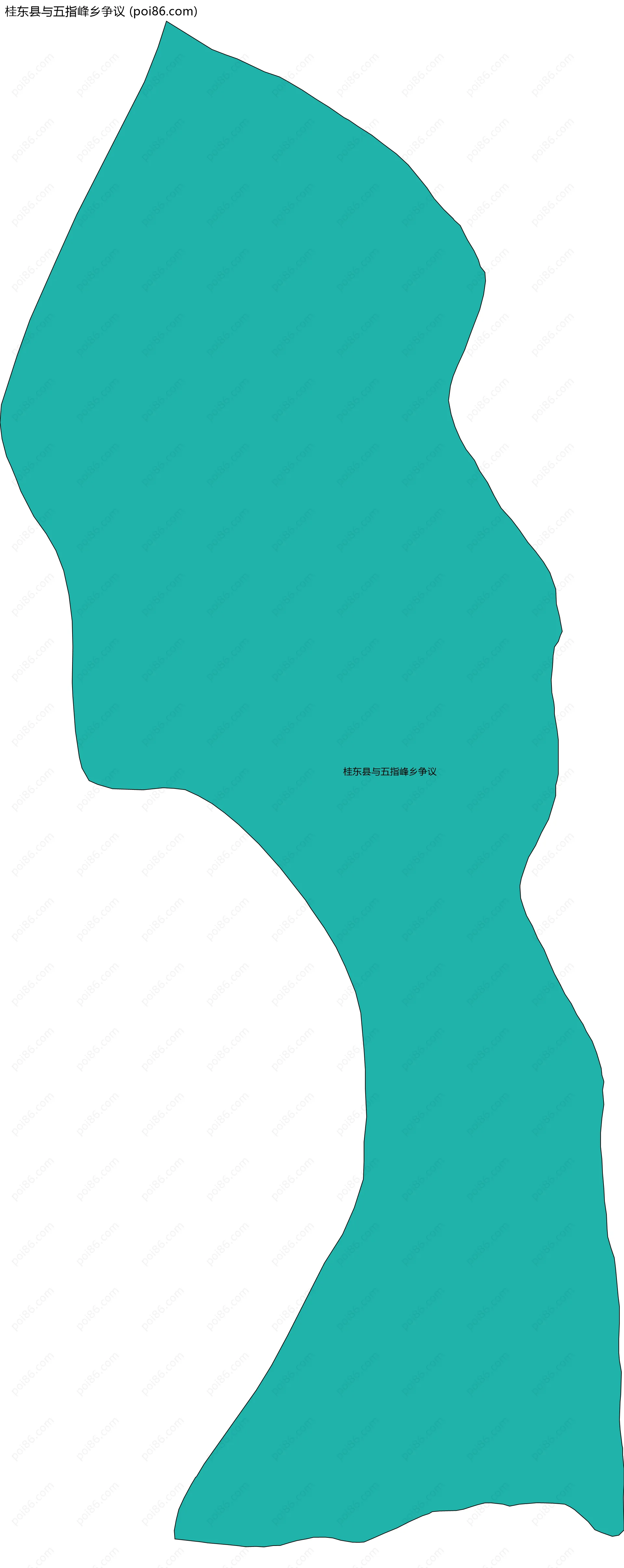 桂东县与五指峰乡争议边界地图