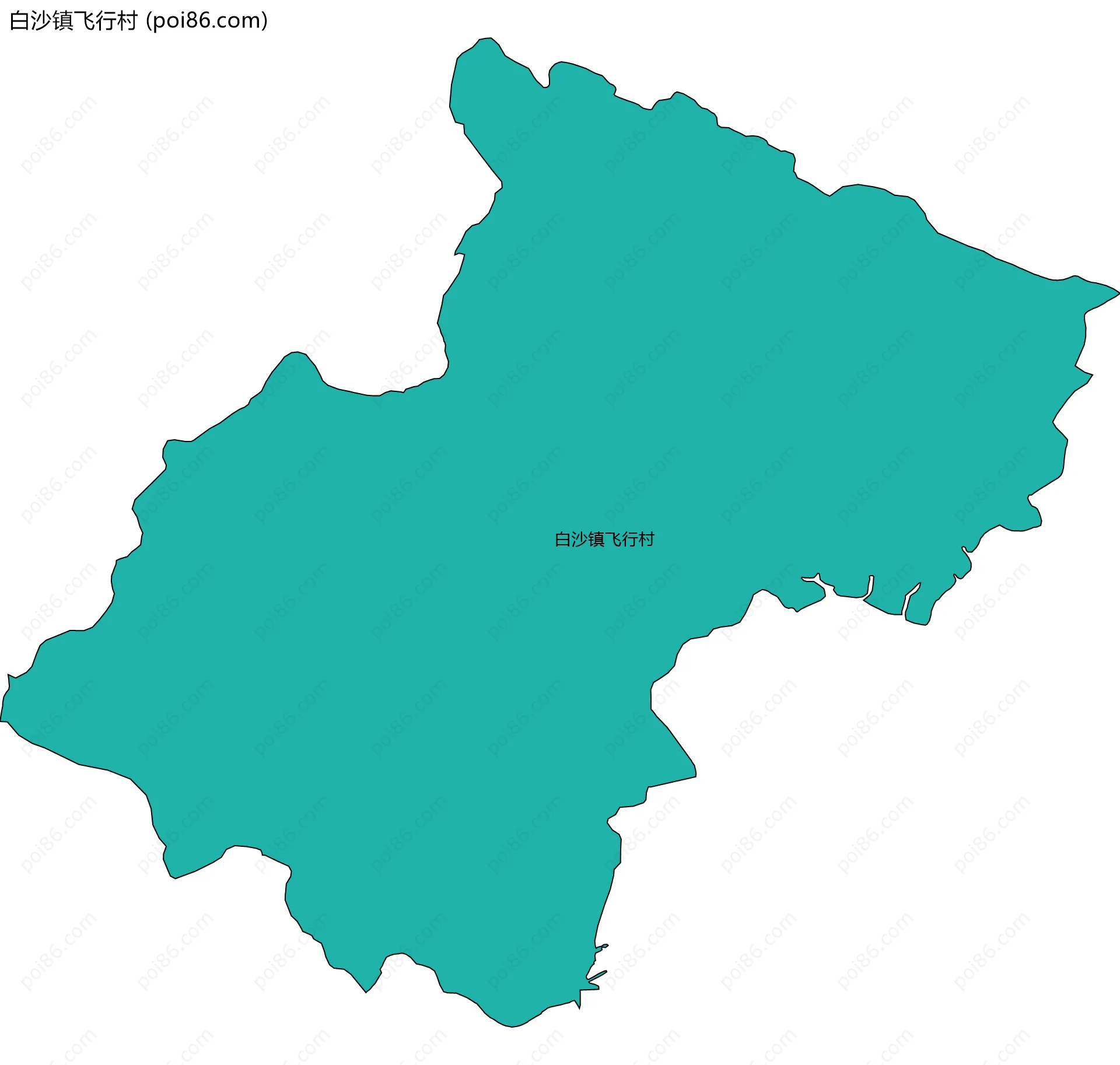 白沙镇飞行村边界地图