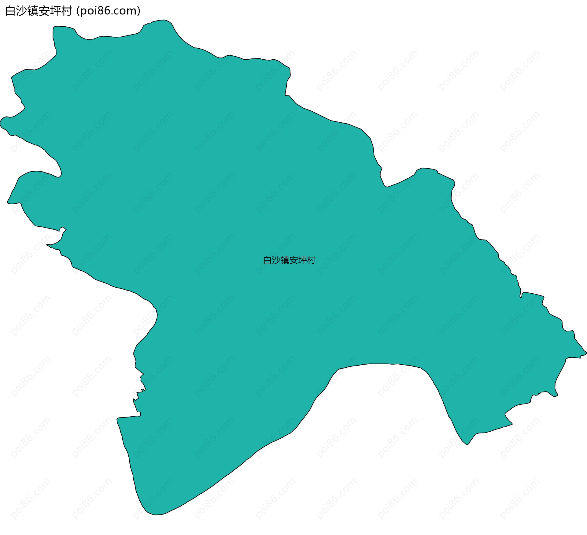 白沙镇安坪村边界地图