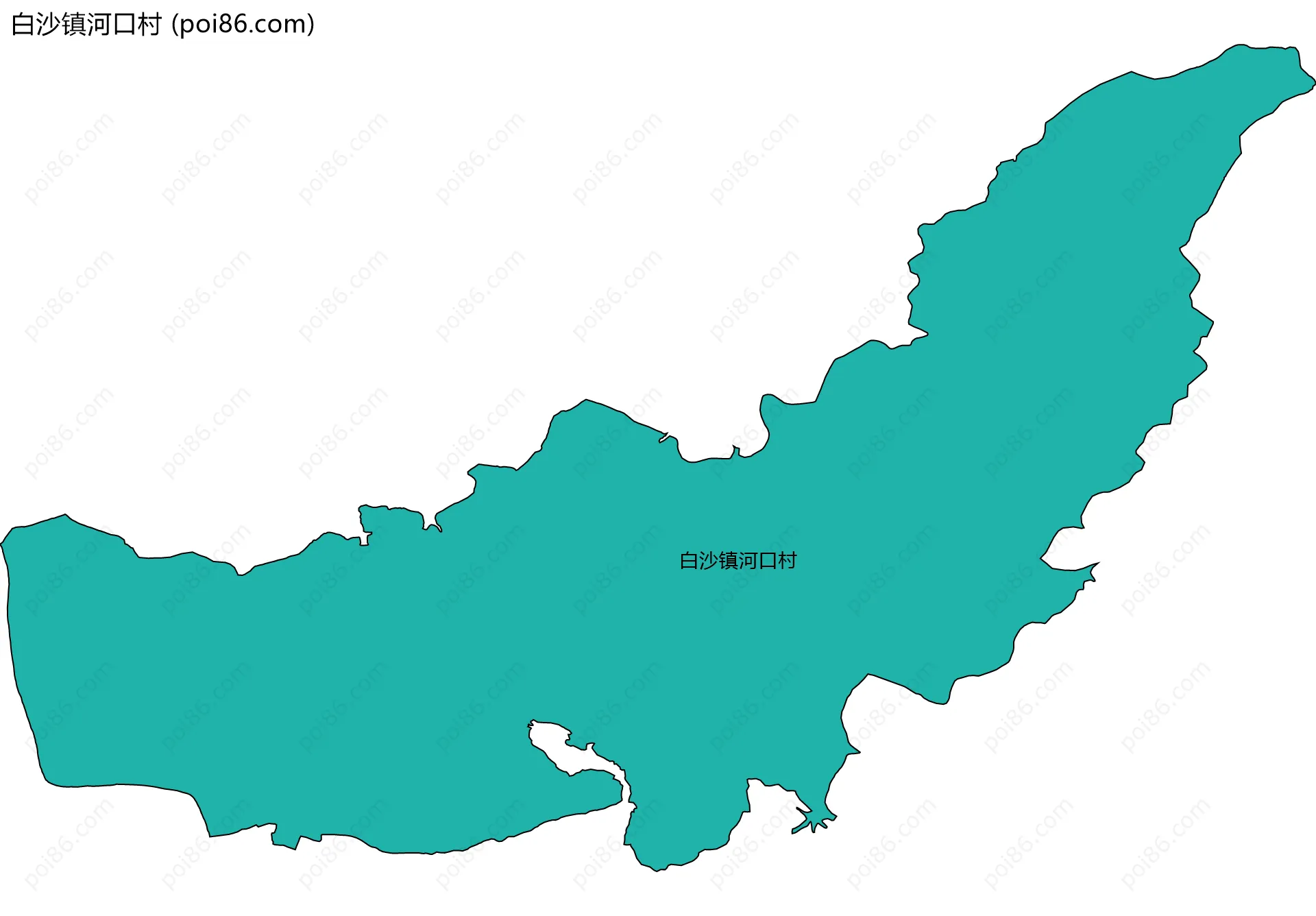 白沙镇河口村边界地图